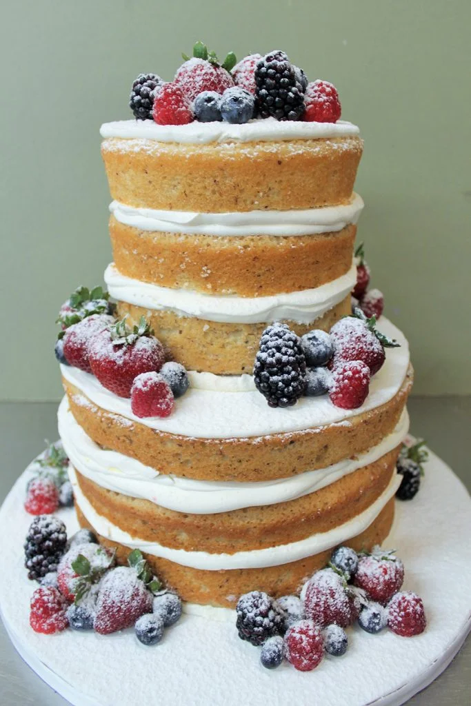 Naked with Berries Wedding Cake