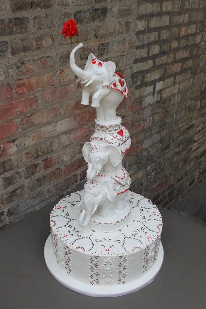 Standing Elephants Wedding Cake