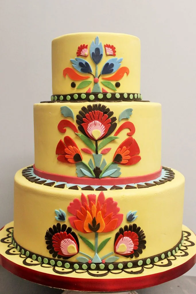 Folk Art Wedding Cake