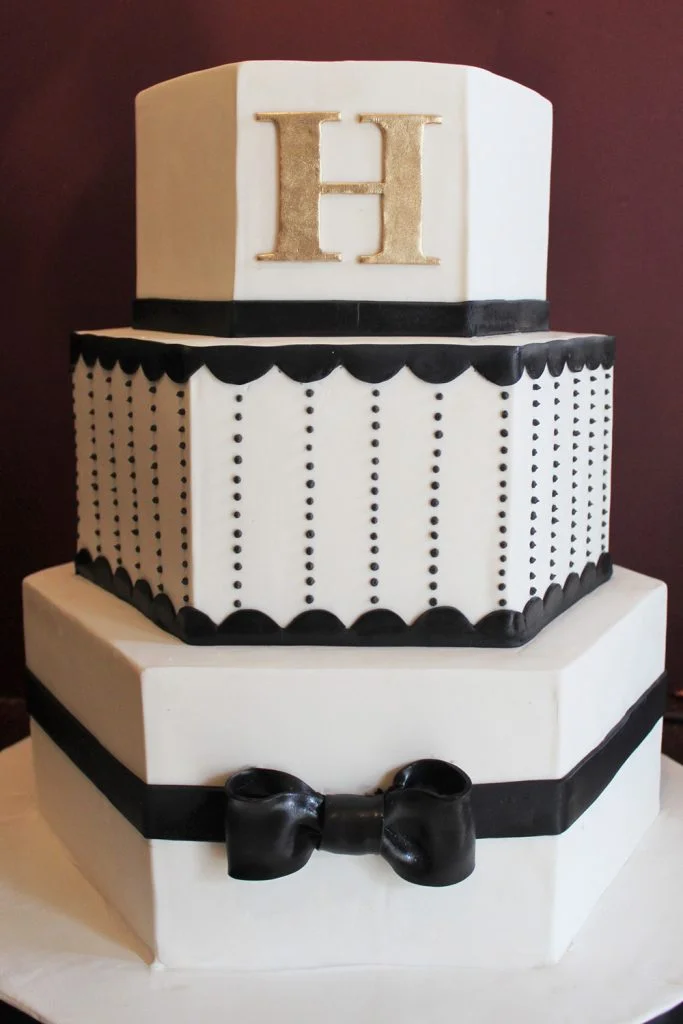 Hexagon Bowtie Wedding Cake