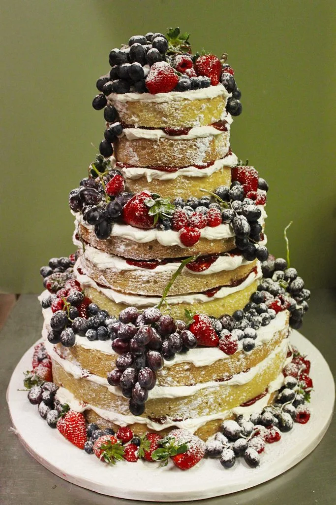 Naked Cake with Fruit Wedding Cake