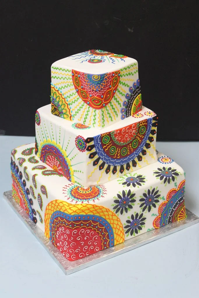 Wax Fabric Wedding Cake