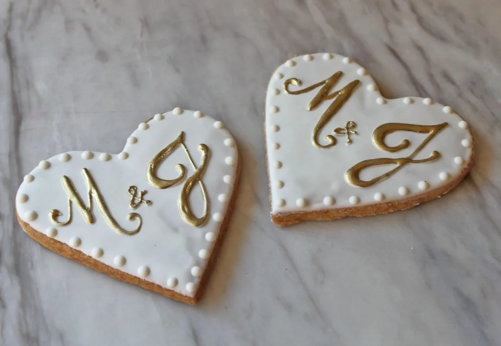 Gold Monogram Cookie