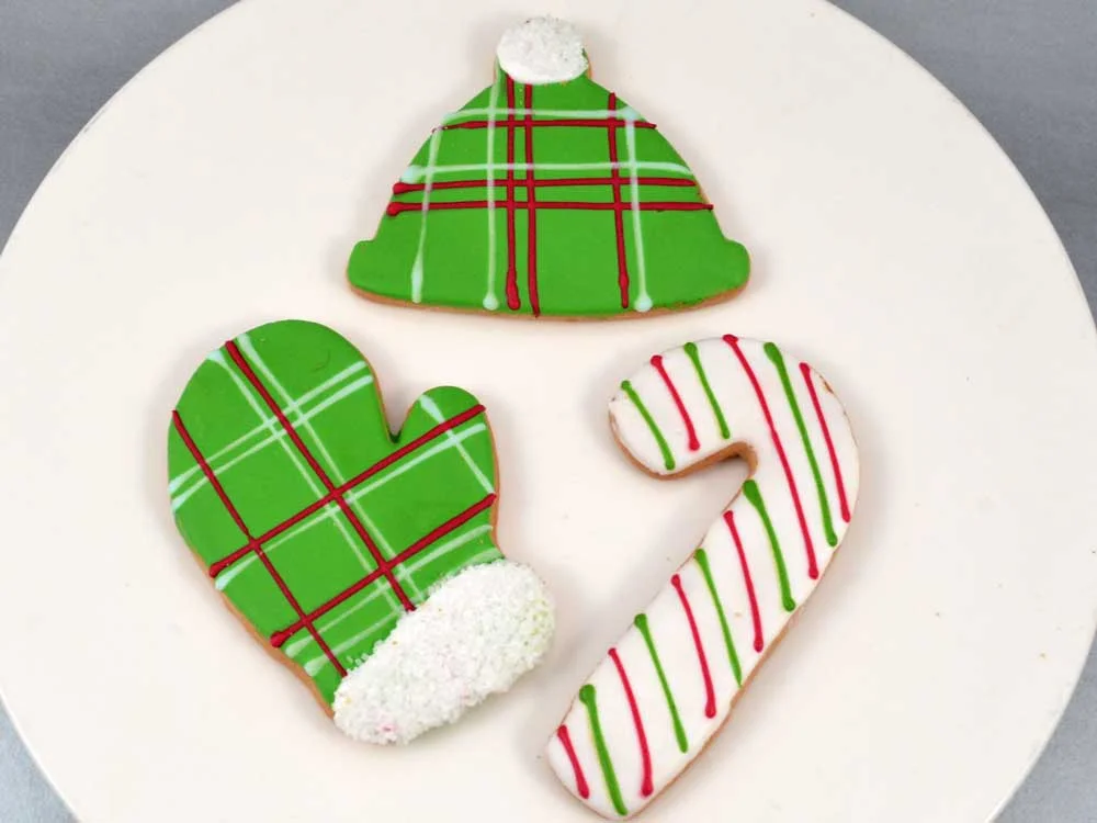 Mitten, Hat, Candy Cane Cookie