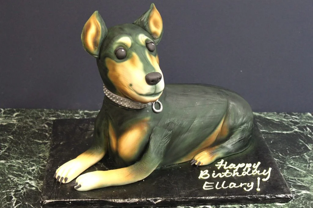 Dog Laying Down Cake