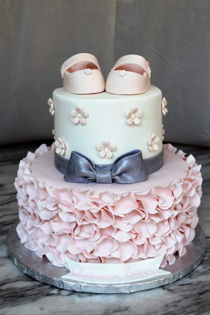 Girly Ruffled Baby Cake