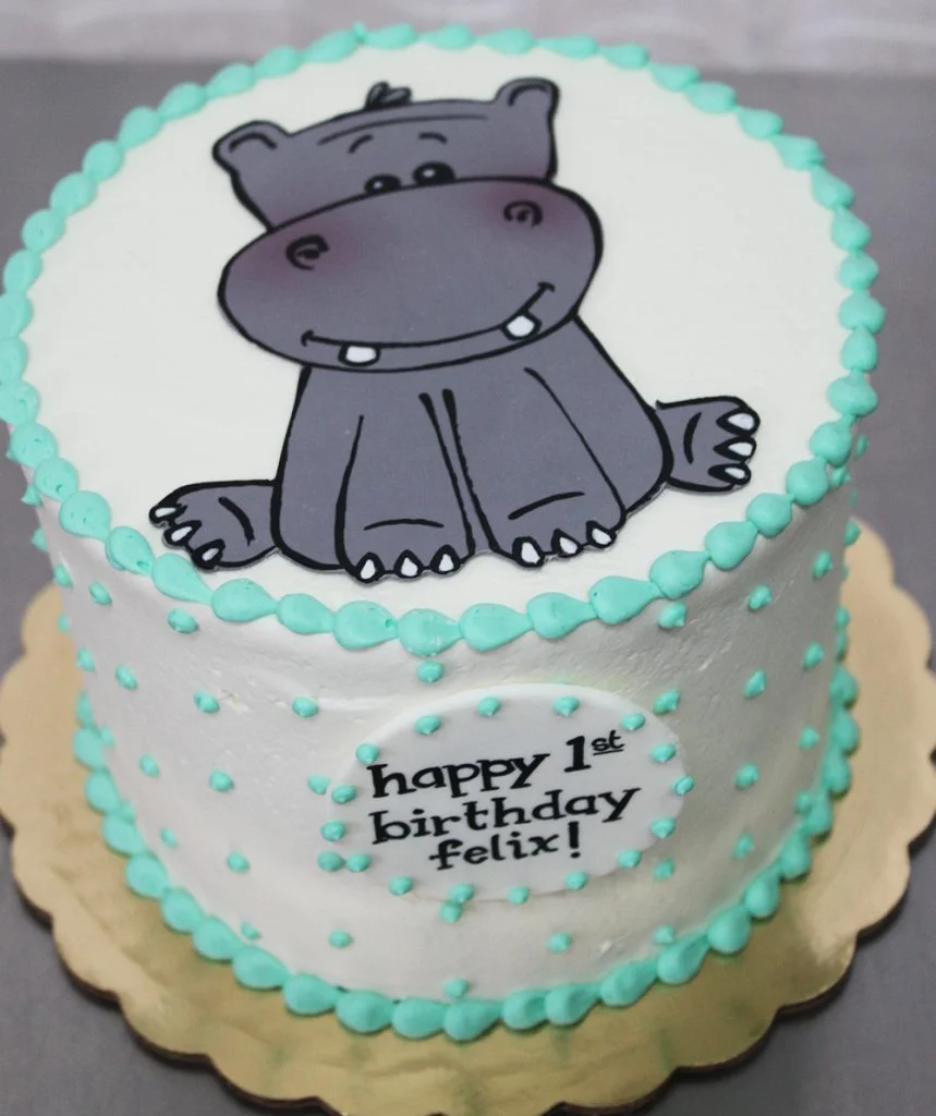 Happy Hippo Baby Cake