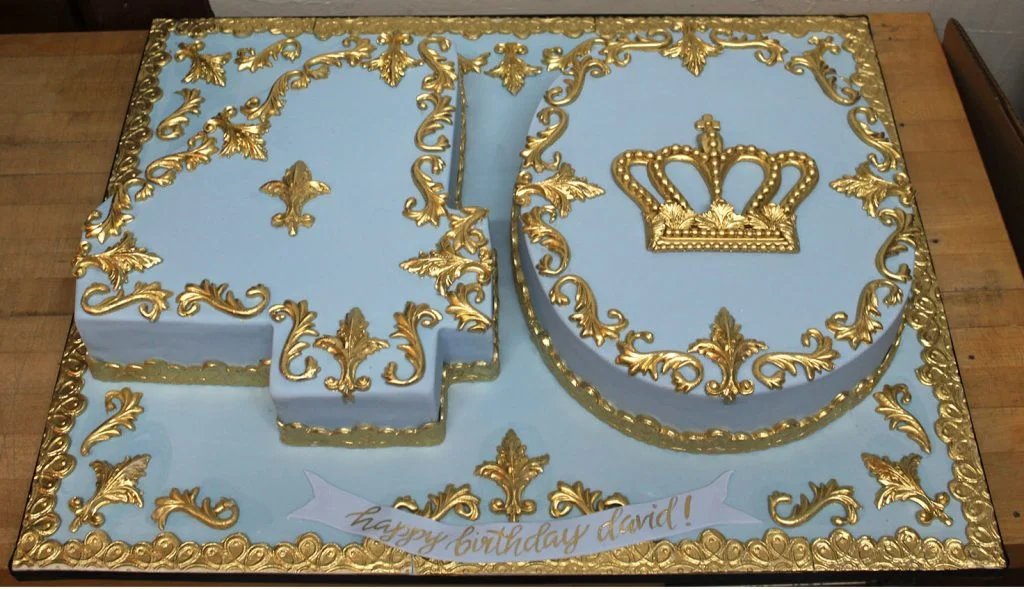 Golden 40th Birthday Cake