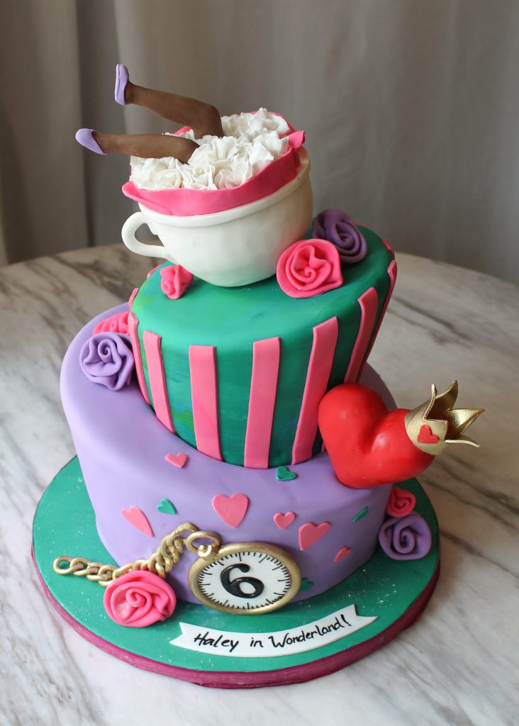 Colorful Alice in Wonderland Cake
