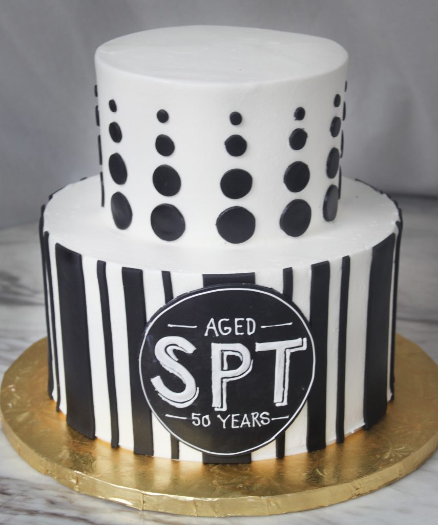 Black and White Birthday Cake