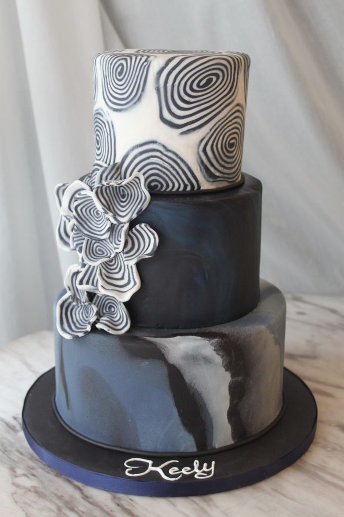 Navy Blue Pattern Cake