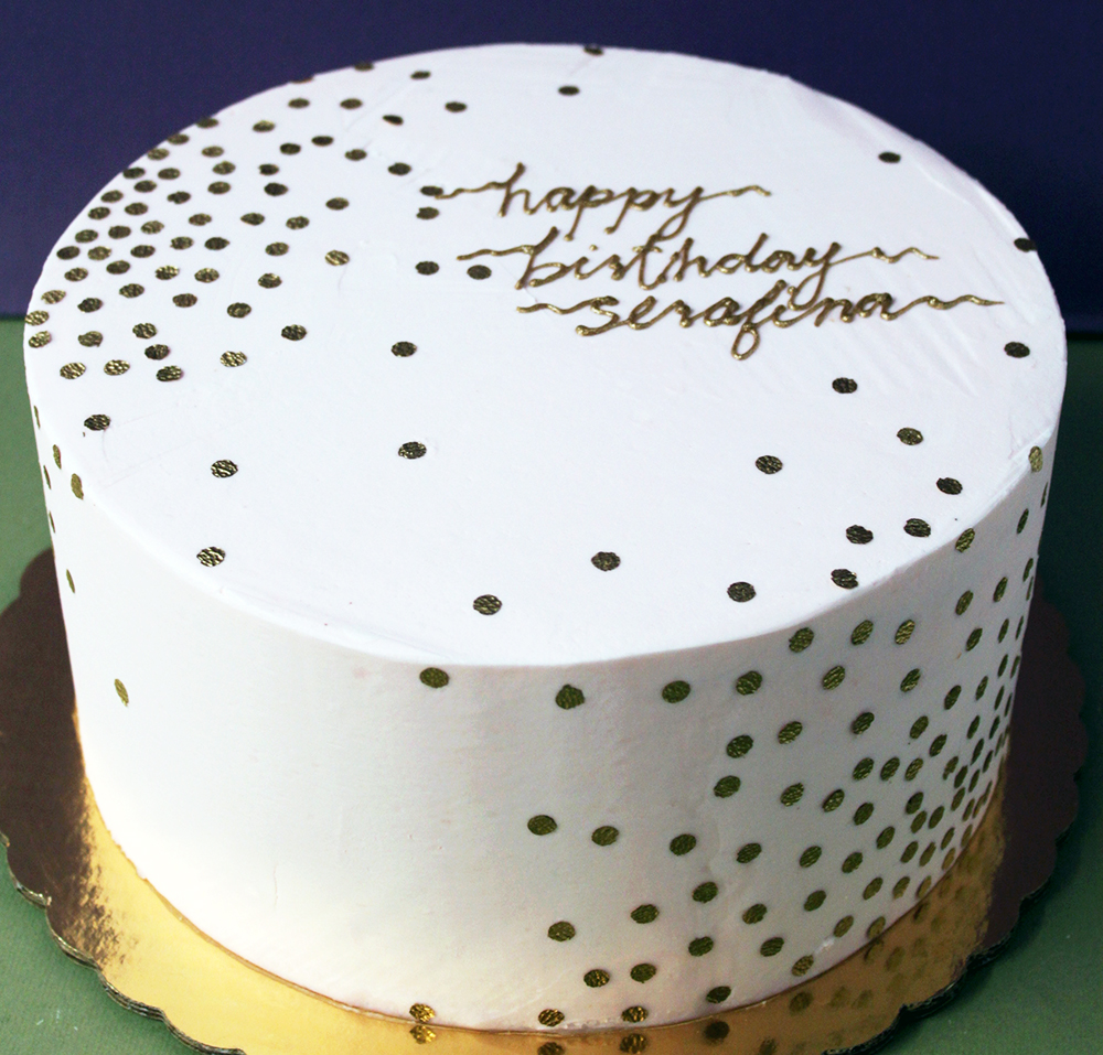 Gold Dot Birthday Cake