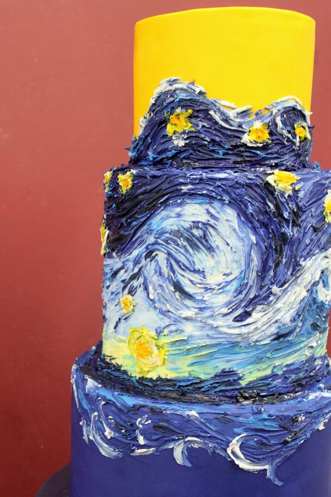 Starry Night Painted Cake