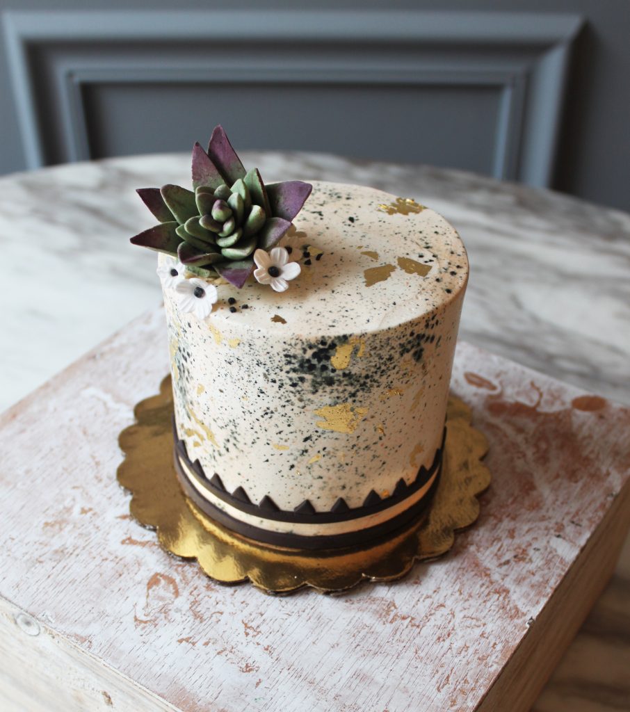 Gold Speckle Succulent Cake