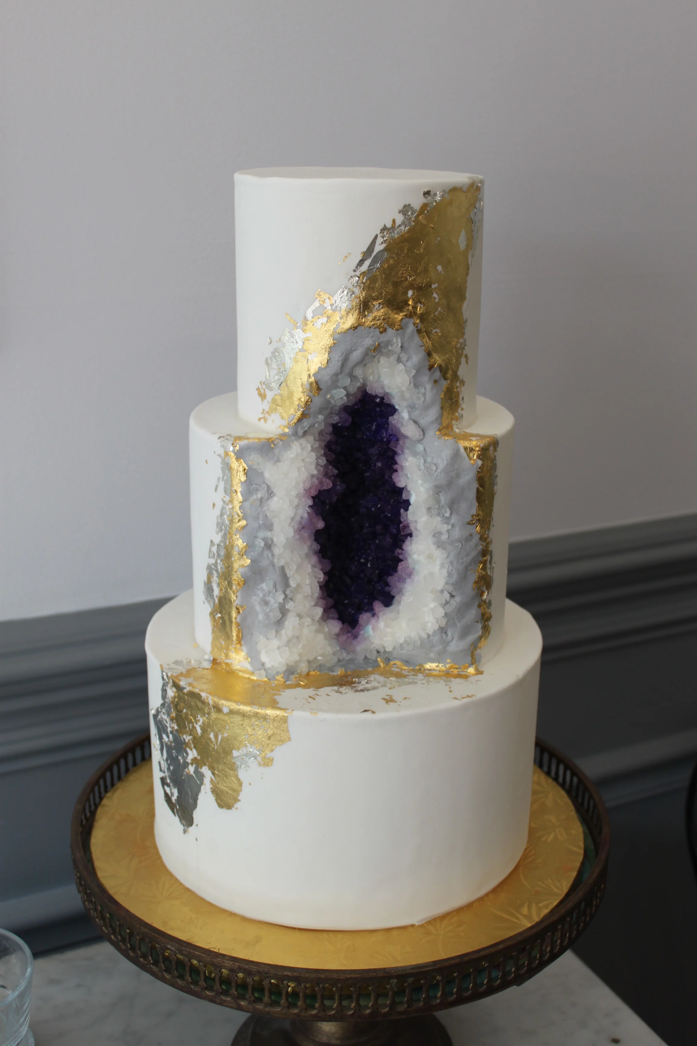 Gold & Silver Geode Cake