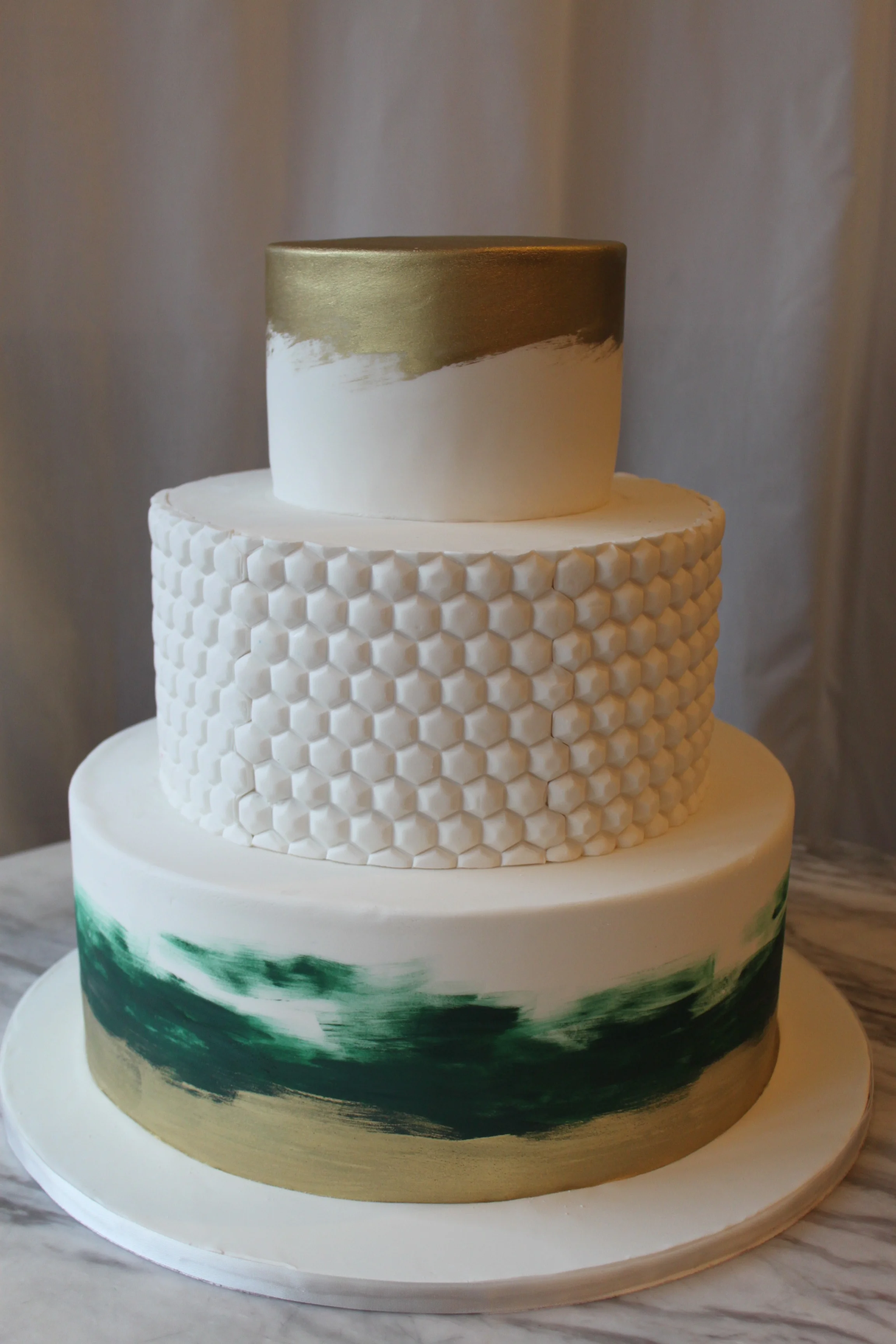 Green & Gold Wedding Cake