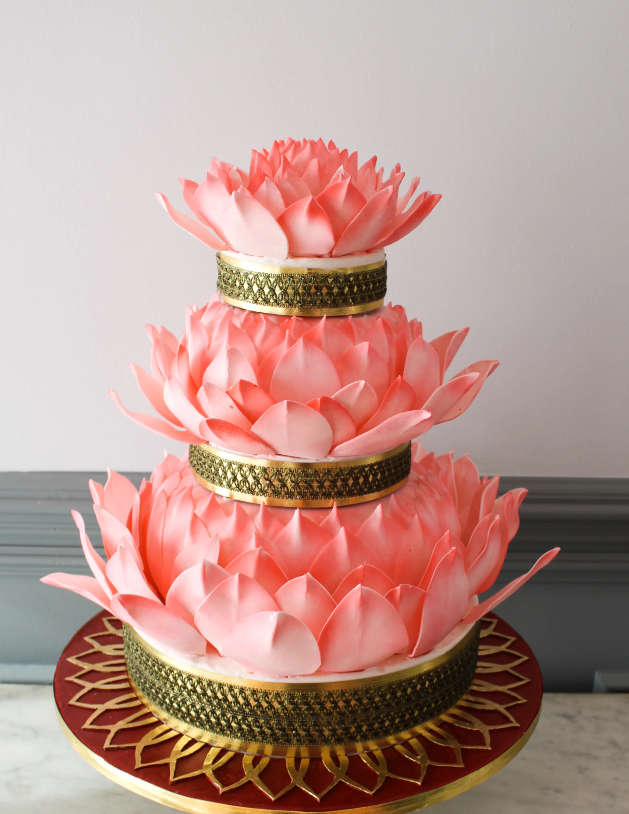 Lotus Flower Wedding Cake