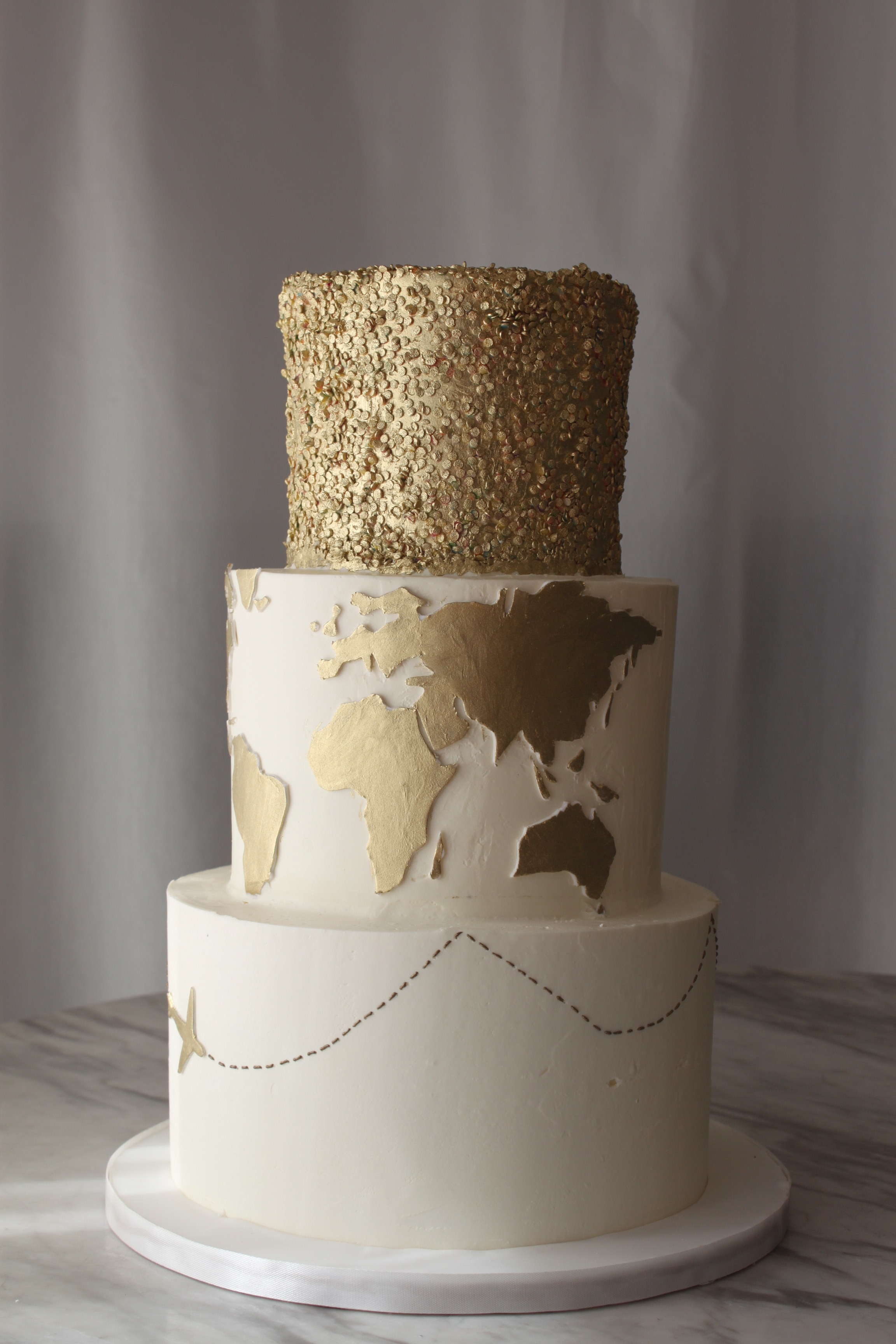 Gold World Traveler Cake