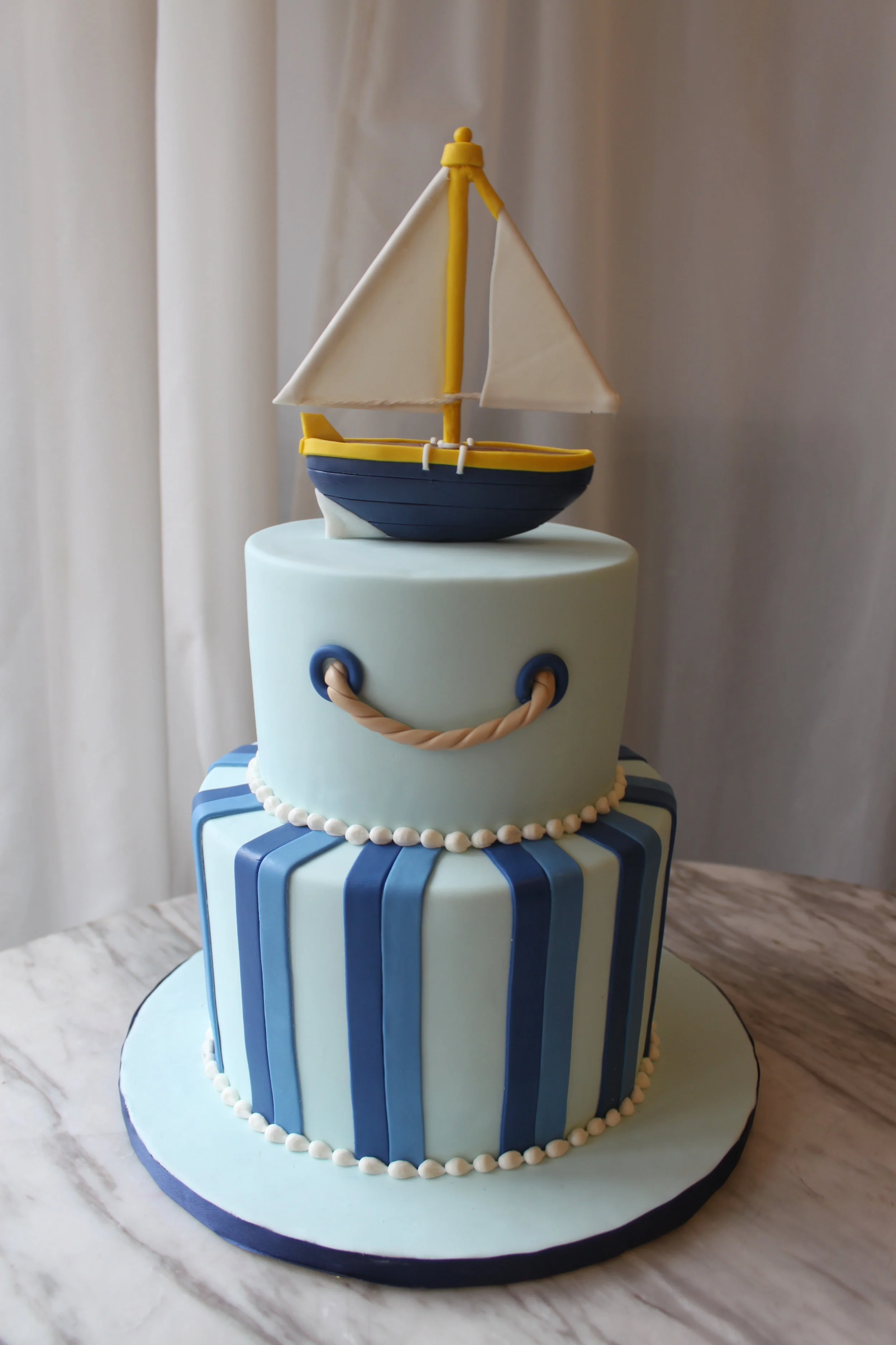 Blue Sailboat Cake