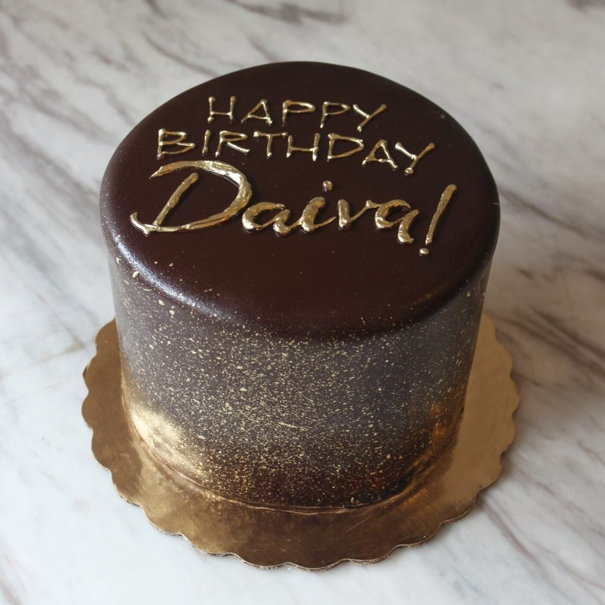 Classic Ganache and Gold Cake