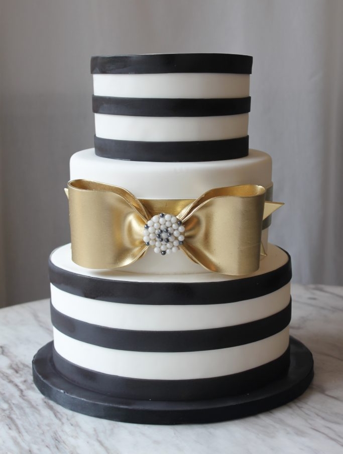 Gold Bow Cake