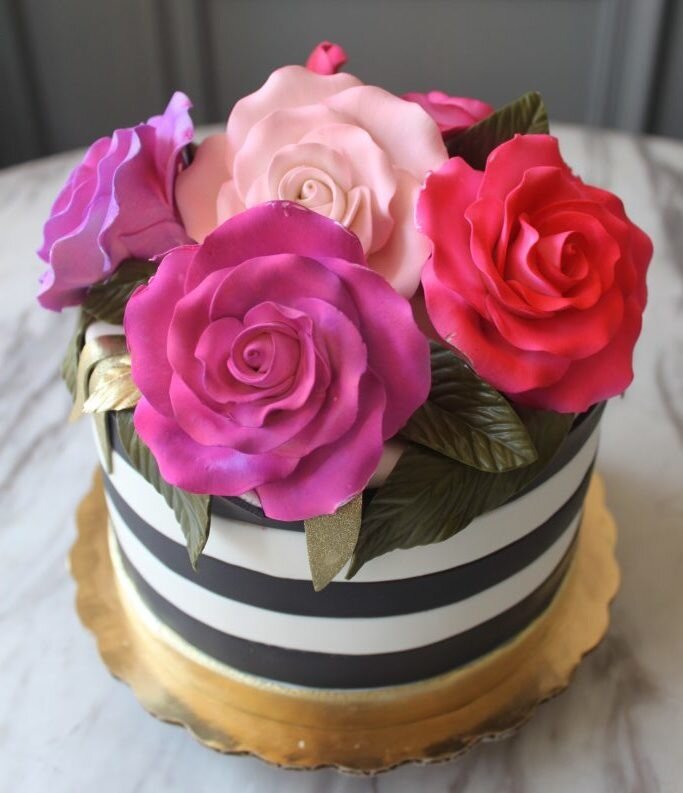 Roses and Stripes Cake