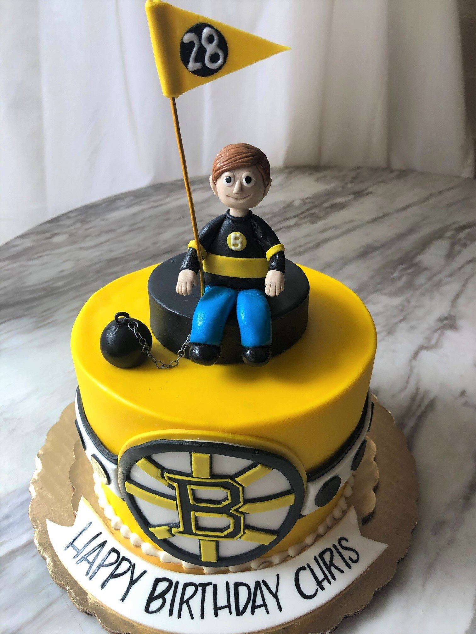 Boston Bruins Hockey Cake