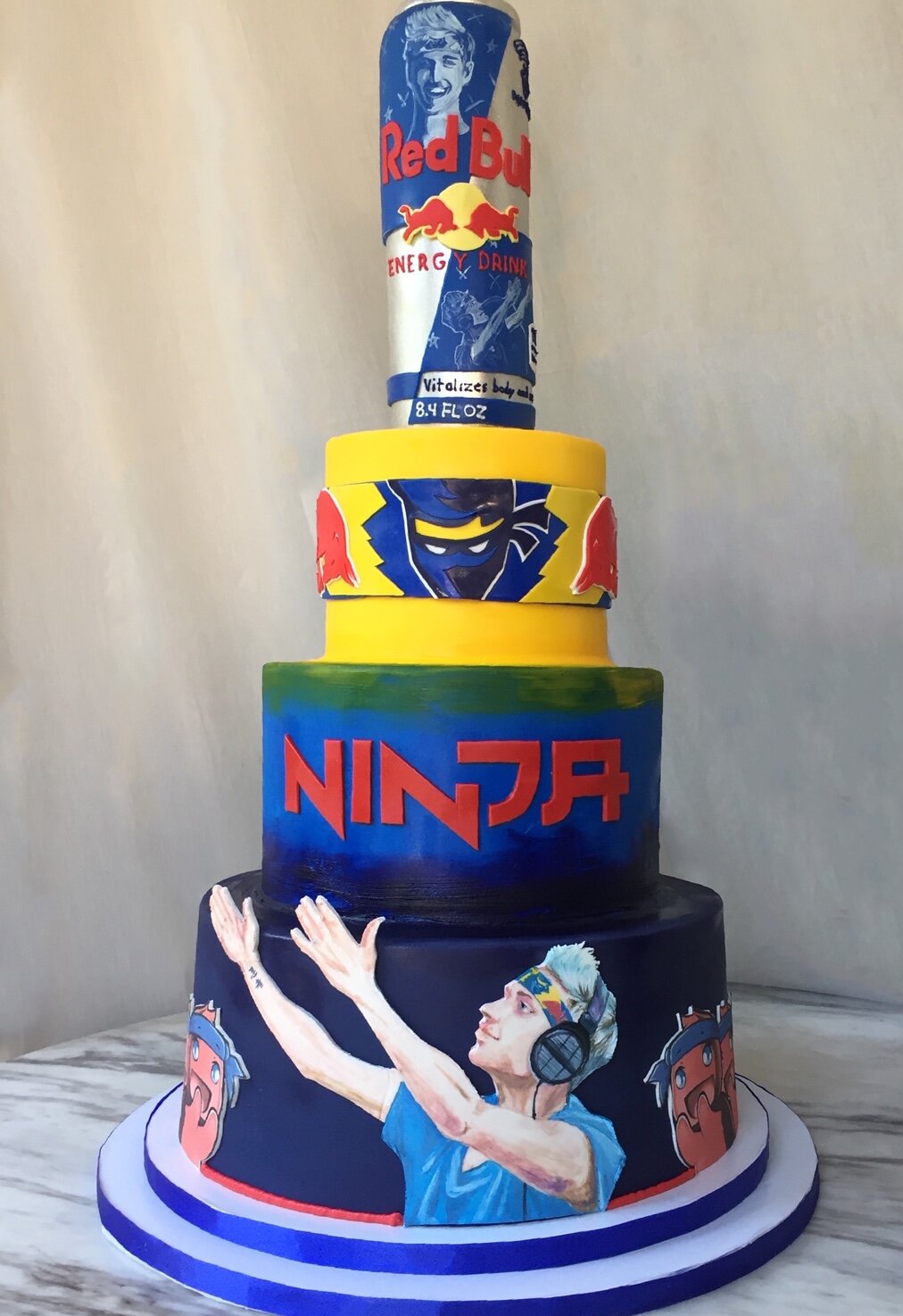 Ninja Red Bull Tiered Cake