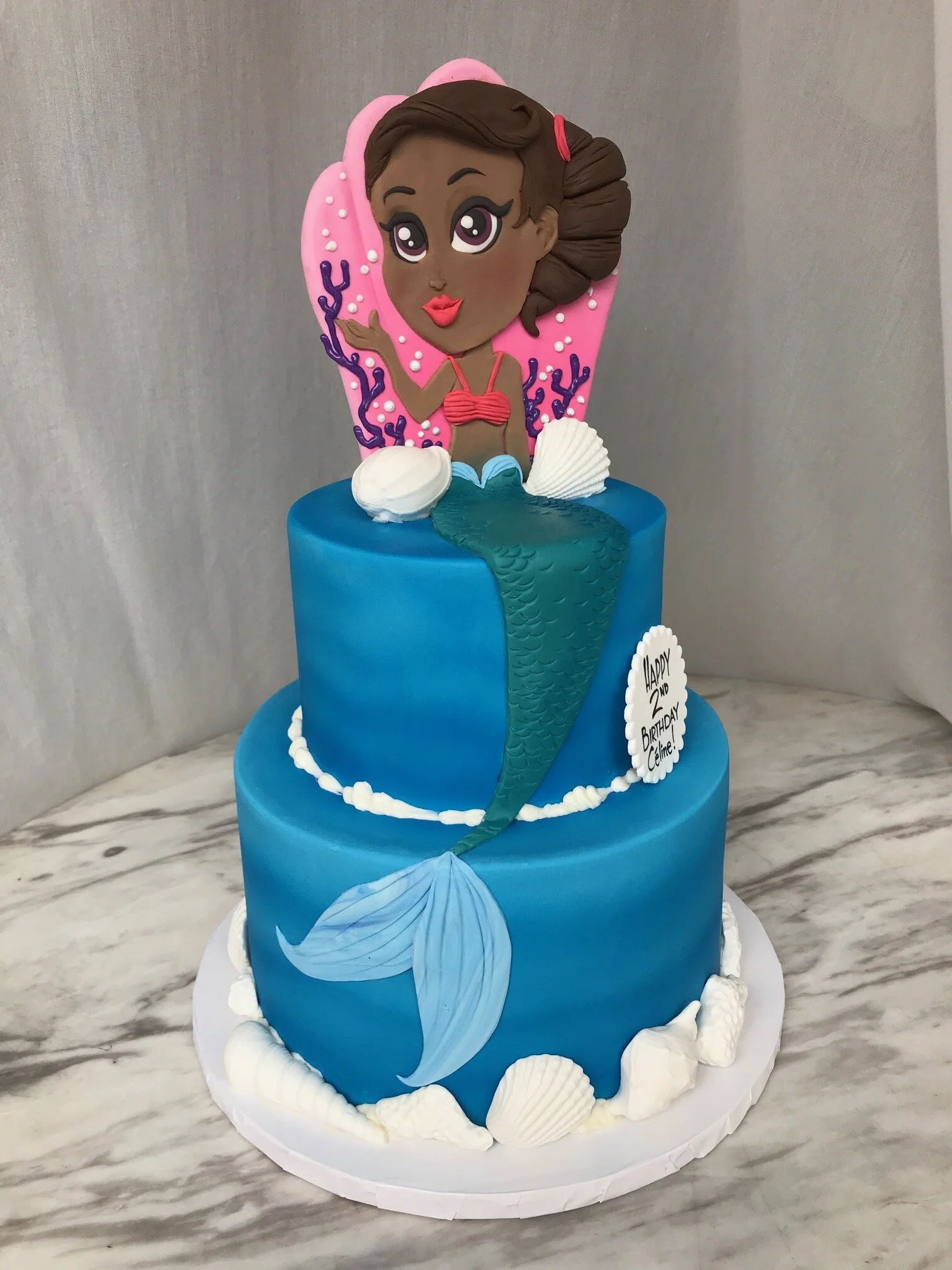 Mermaid with Seashell Backdrop