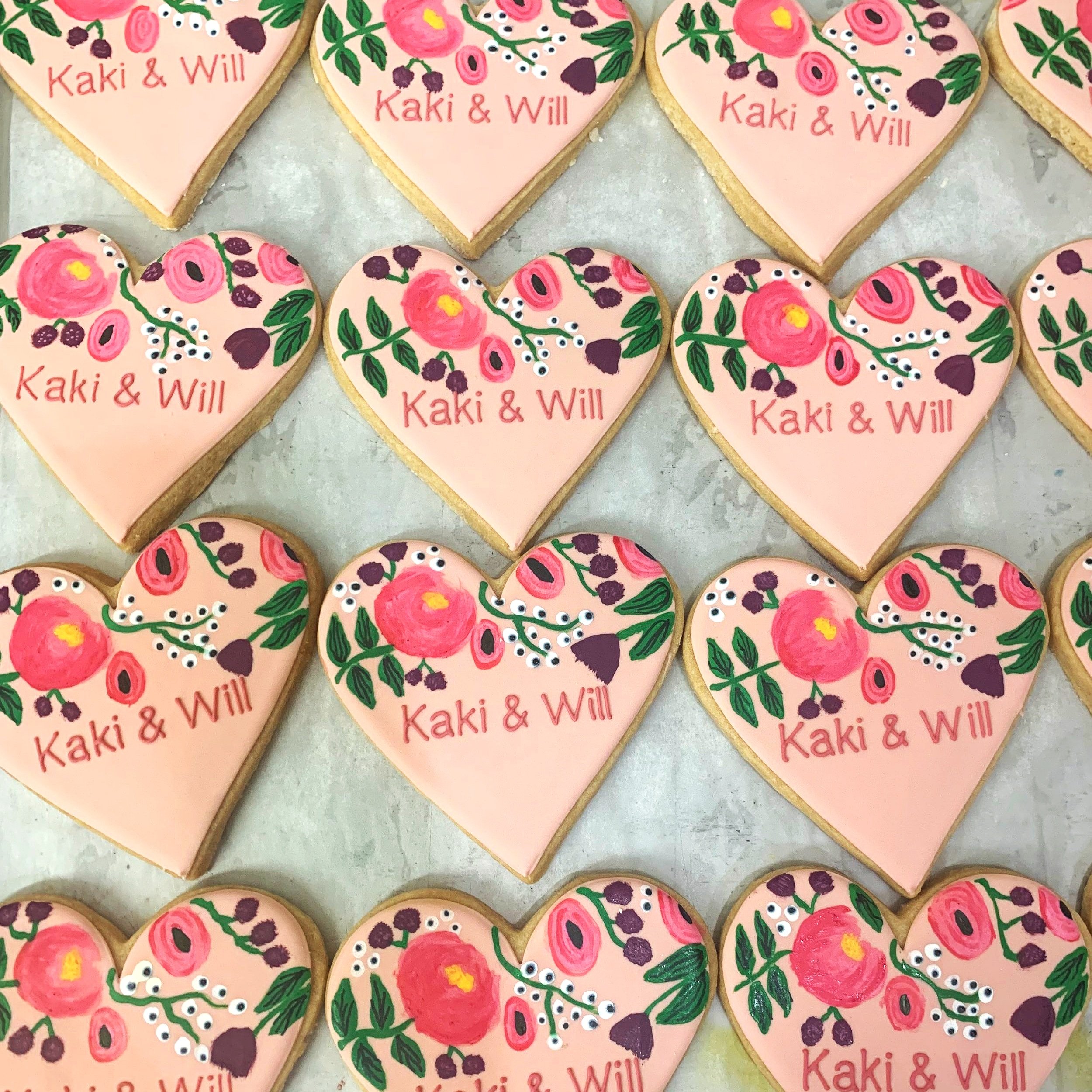 Painted Flower Engagement cookie