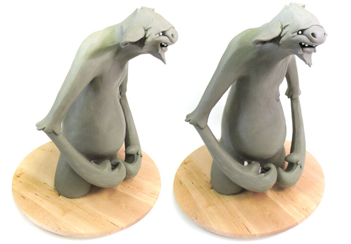 Clay character sculpt by Stitches and Glue