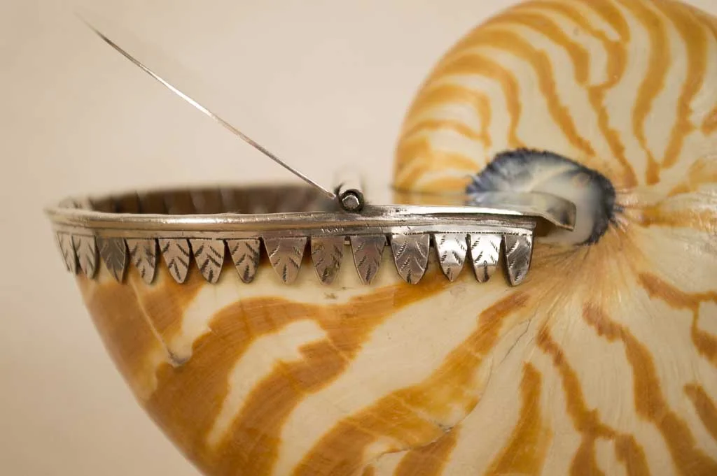 Cenicero Nautilos con plata portuguesa