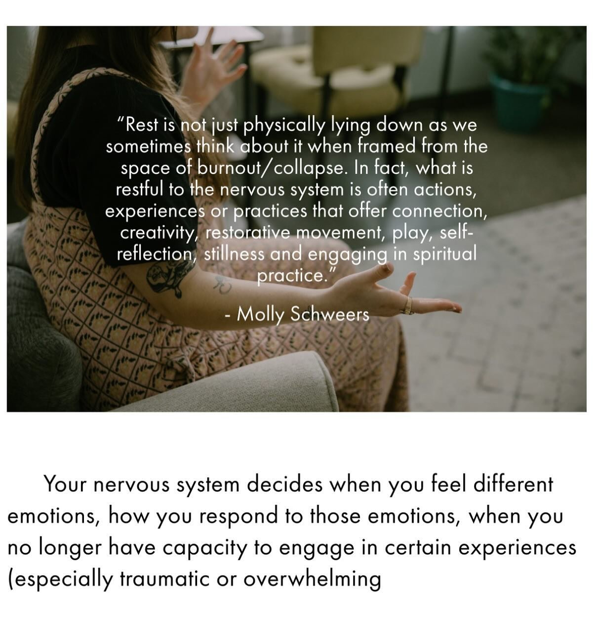 This month&rsquo;s Nourished Perspectives Blog is all about how to access true rest guided by the science and wisdom of the nervous system. Check out our website for the full article 🌱 

WHAT IS REST AND WHY YOU MAY NOT ACTUALLY BE RESTING WHEN YOU 