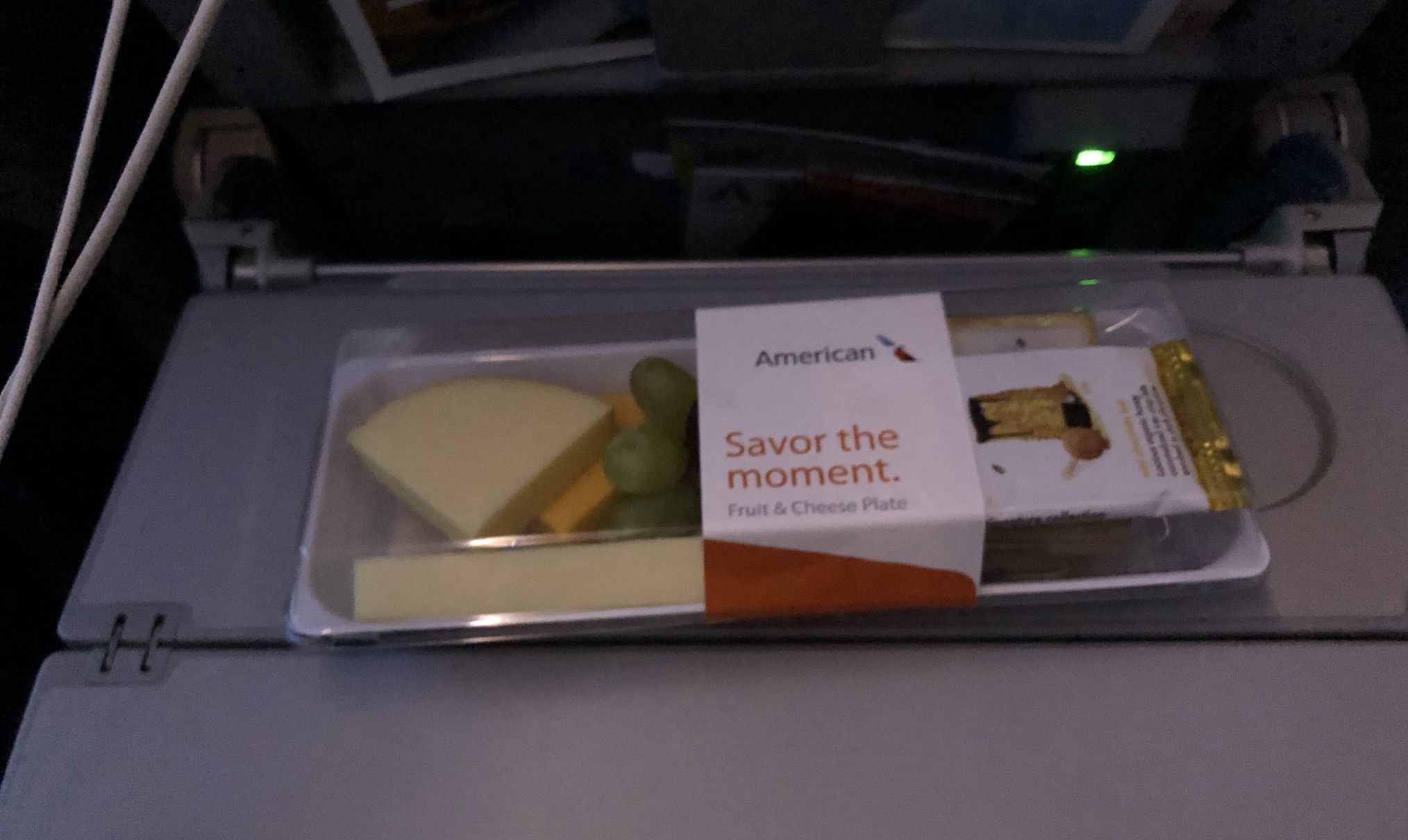 The cheese plate from American Airlines