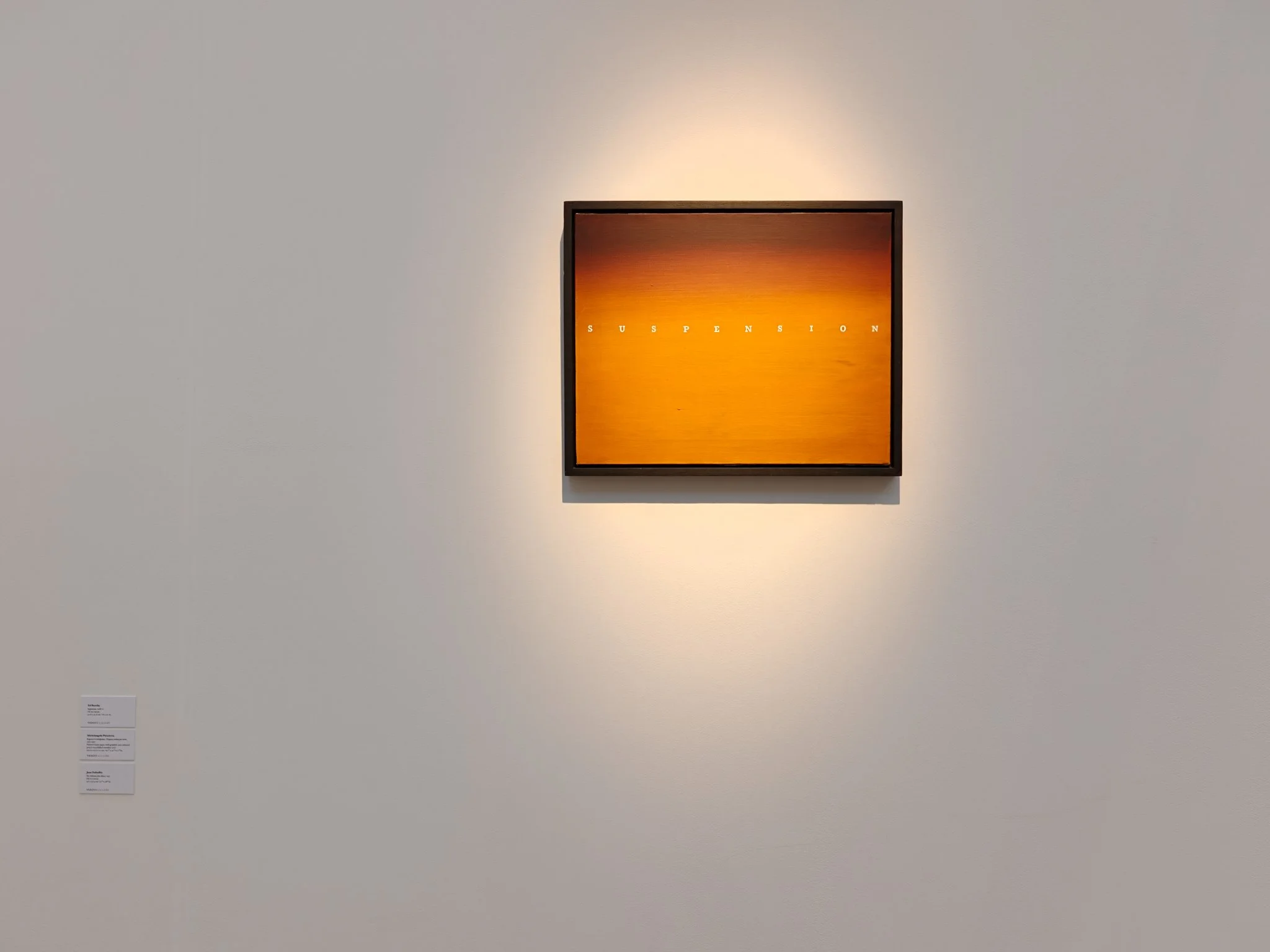 Ed Ruscha, Suspension, [date unverified] at Vedovi Gallery. Image: Dan Latif.