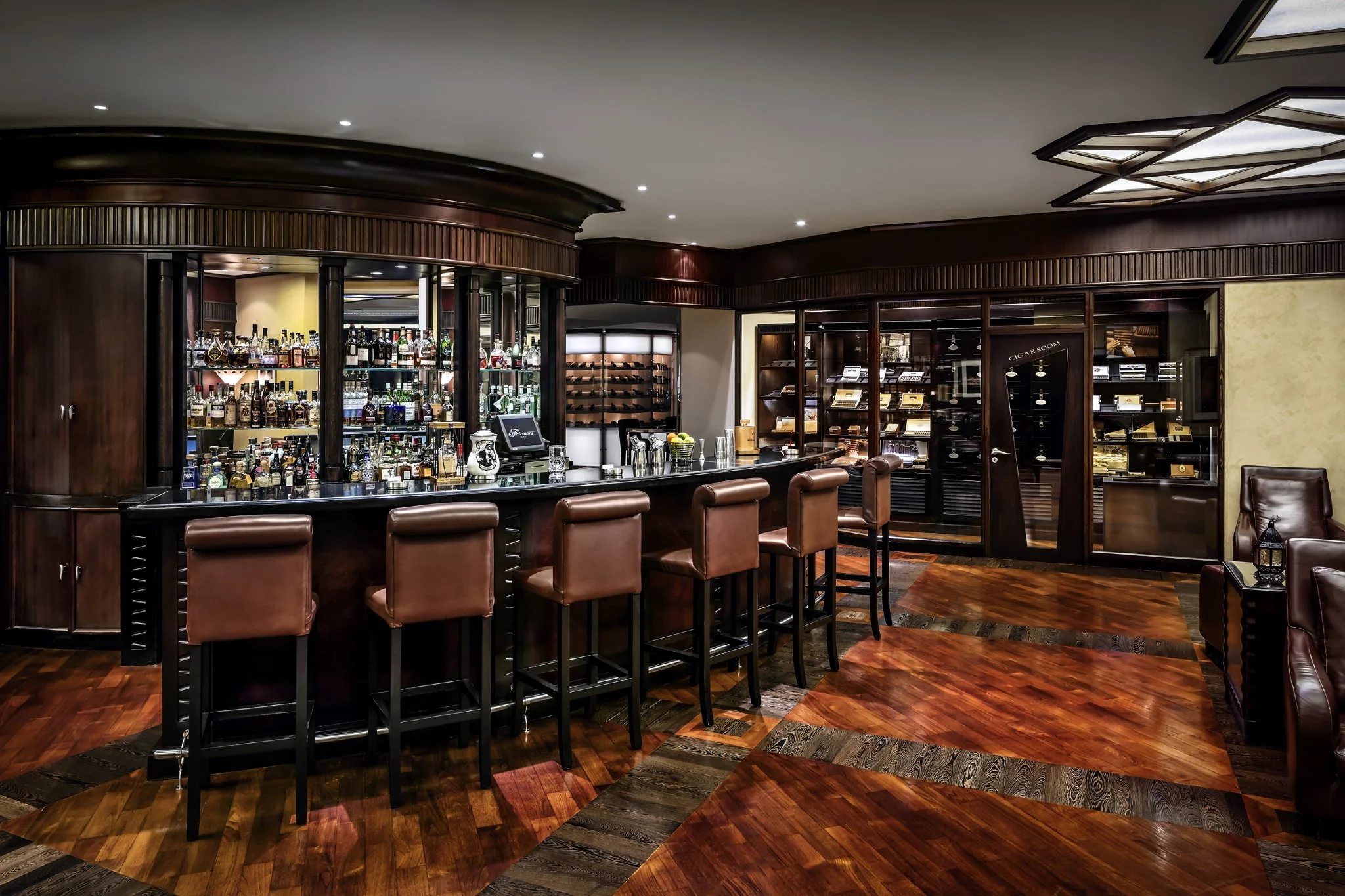 Cigar Bar at the Fairmont Dubai. Image: Fairmont Dubai.
