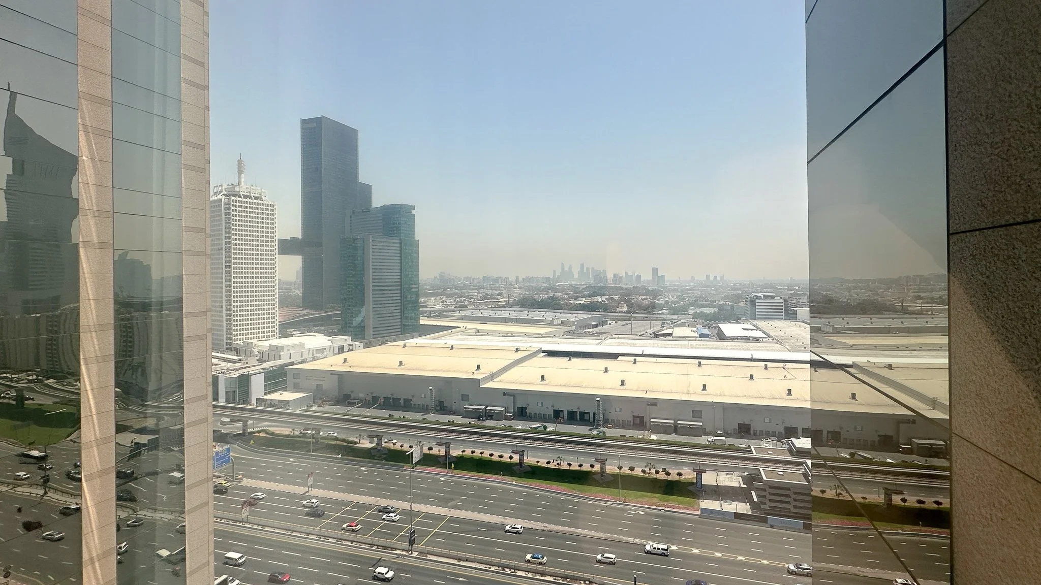 View east from Two Bedroom Suite at the Fairmont Dubai. Image: Ben Schmidt
