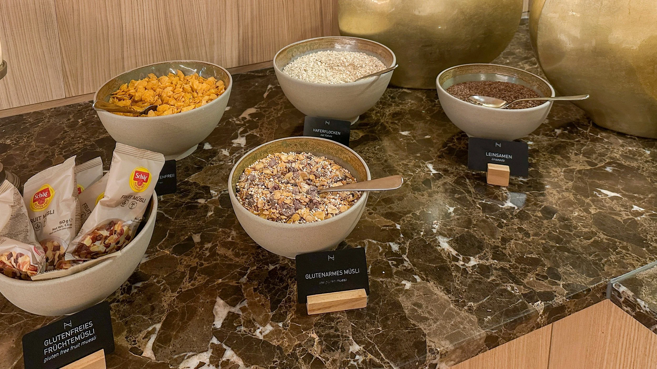 Muesli selection at the Hotel Nesslerhof Großarl in the Austrian Alps. Image: Ben Schmidt.