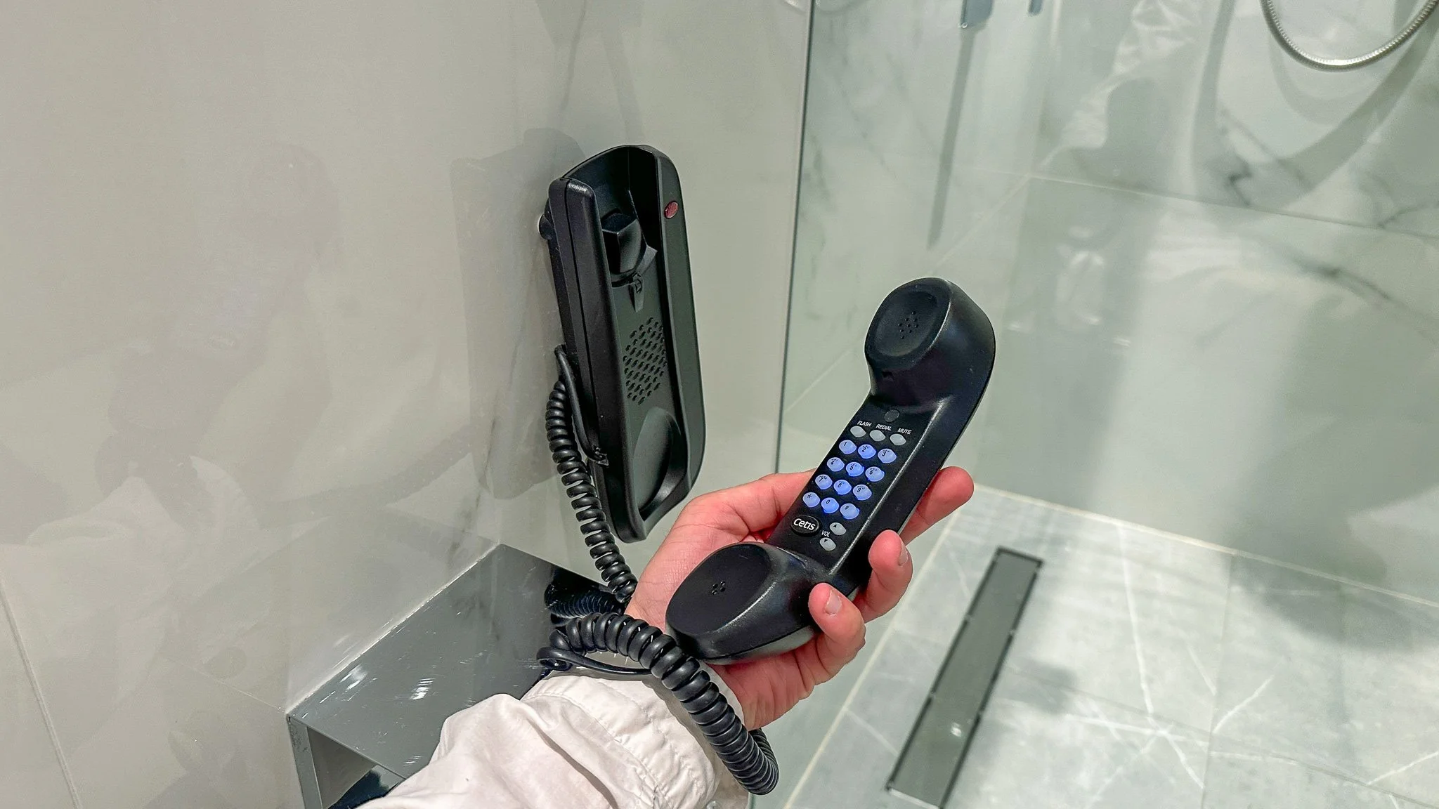 Telephone in the Two Bedroom Suite at the Fairmont Dubai. Image: Ben Schmidt.
