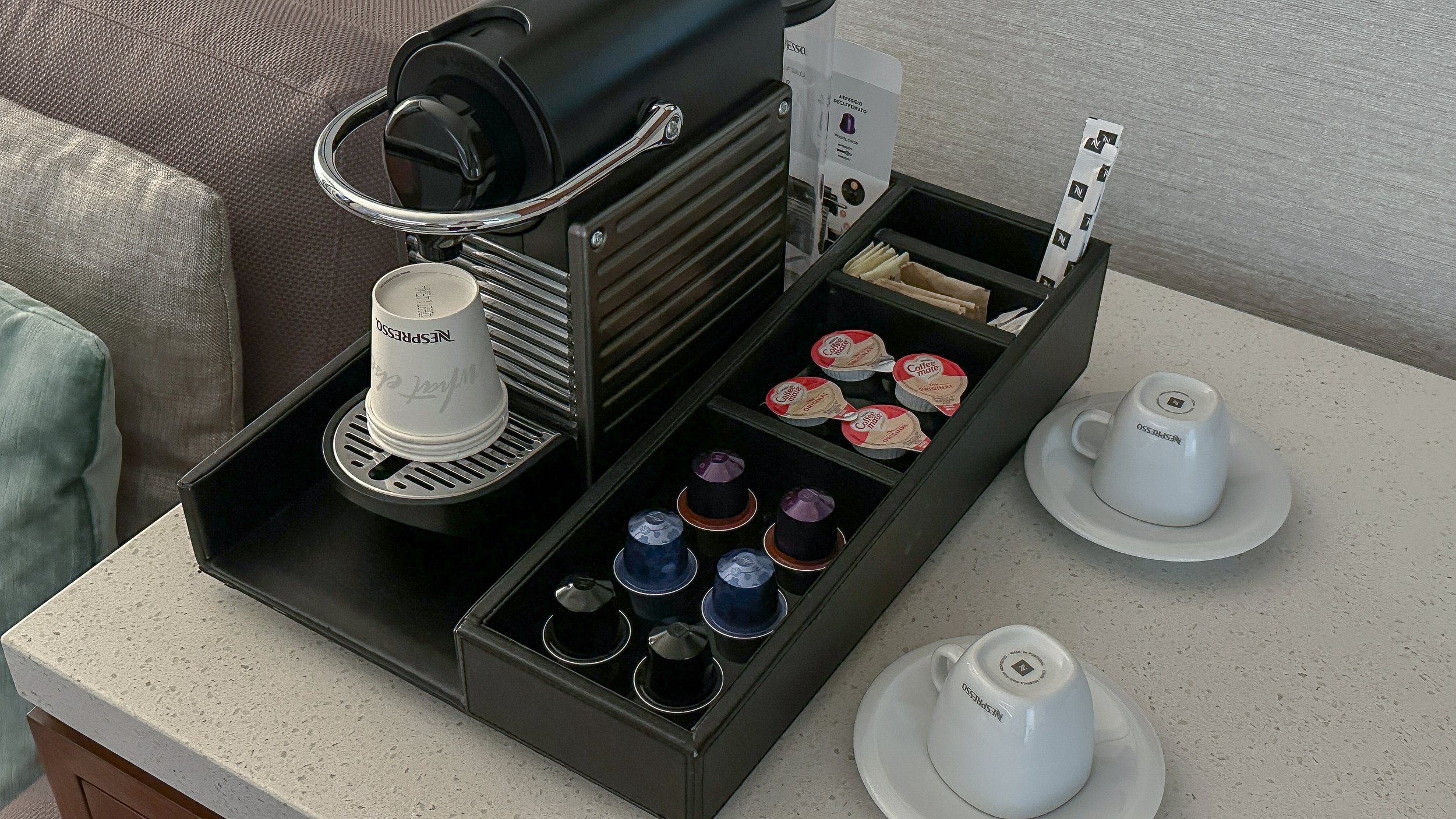 Park Terrace Hotel Deluxe Studio Coffee. Image: Ben Schmidt.