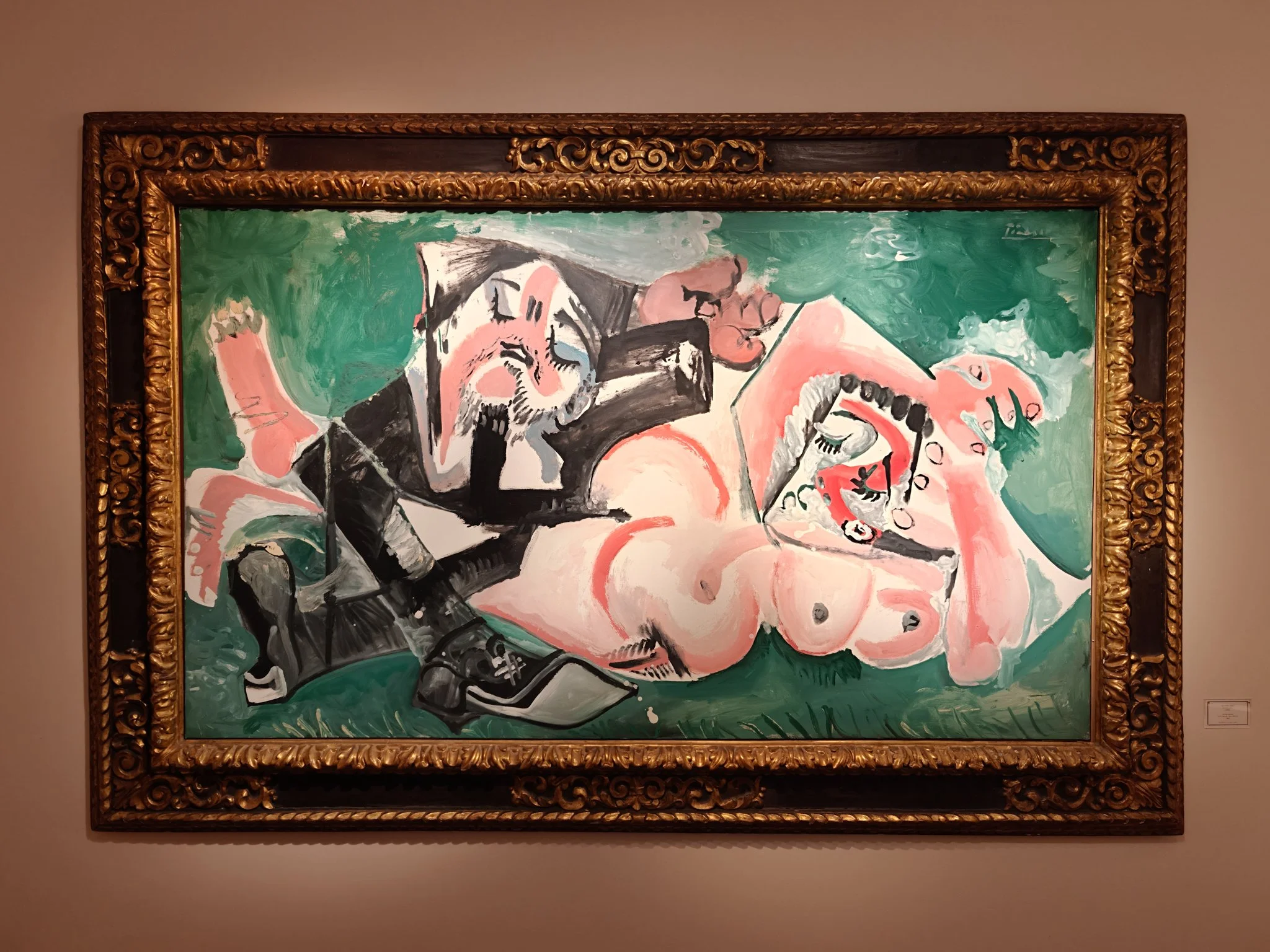 Pablo Picasso, Les Dormeurs, 1965 at Landau Fine Art. Oil on canvas, 114 × 195 cm. Image: Dan Latif.