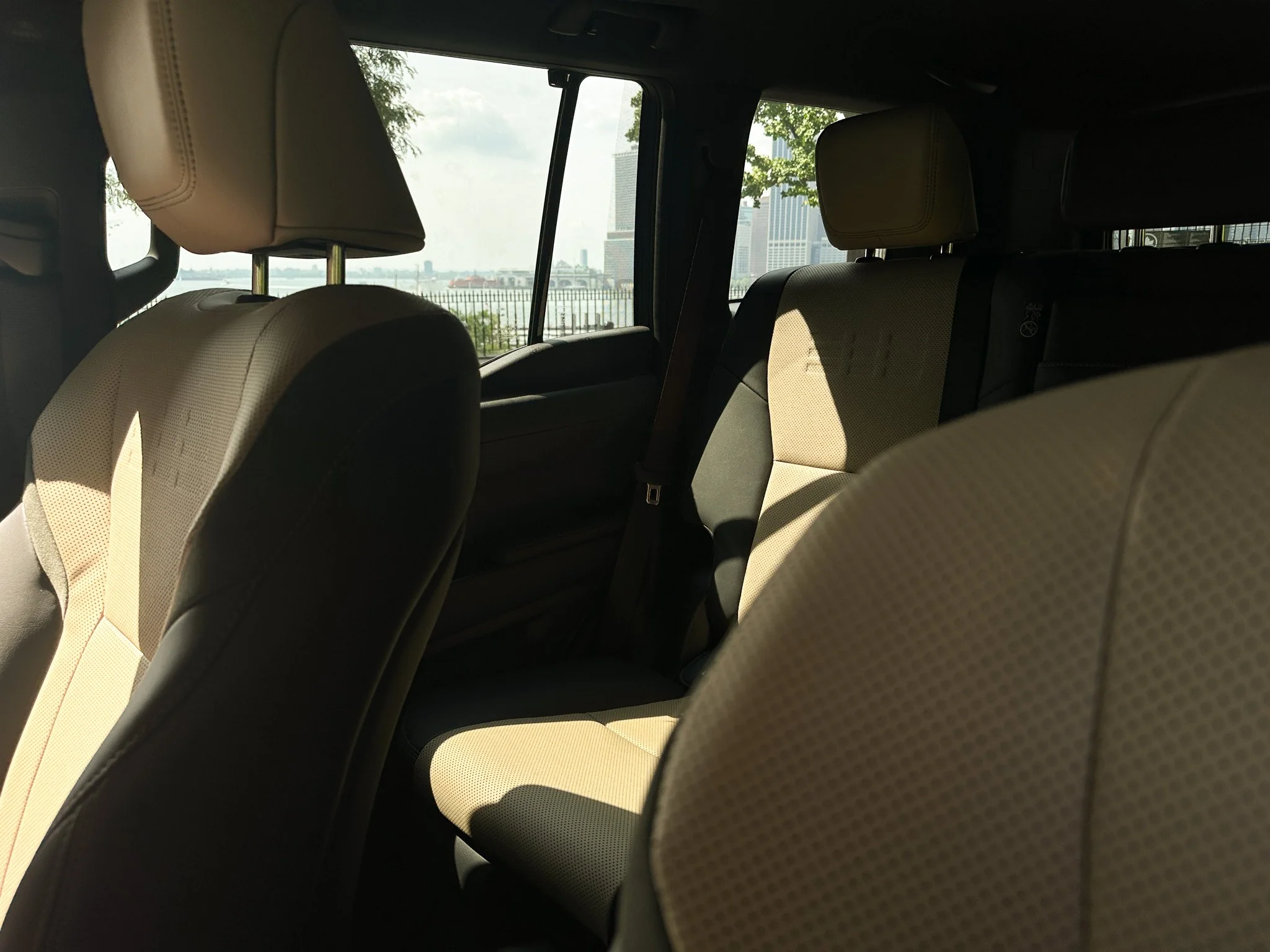 Rear Cabin in the 2026 Lexus GX 550 Overtrail+ Black NuLuxe with Olive Ultrasuede accents. Image: Ben Yamin Schmidt.
