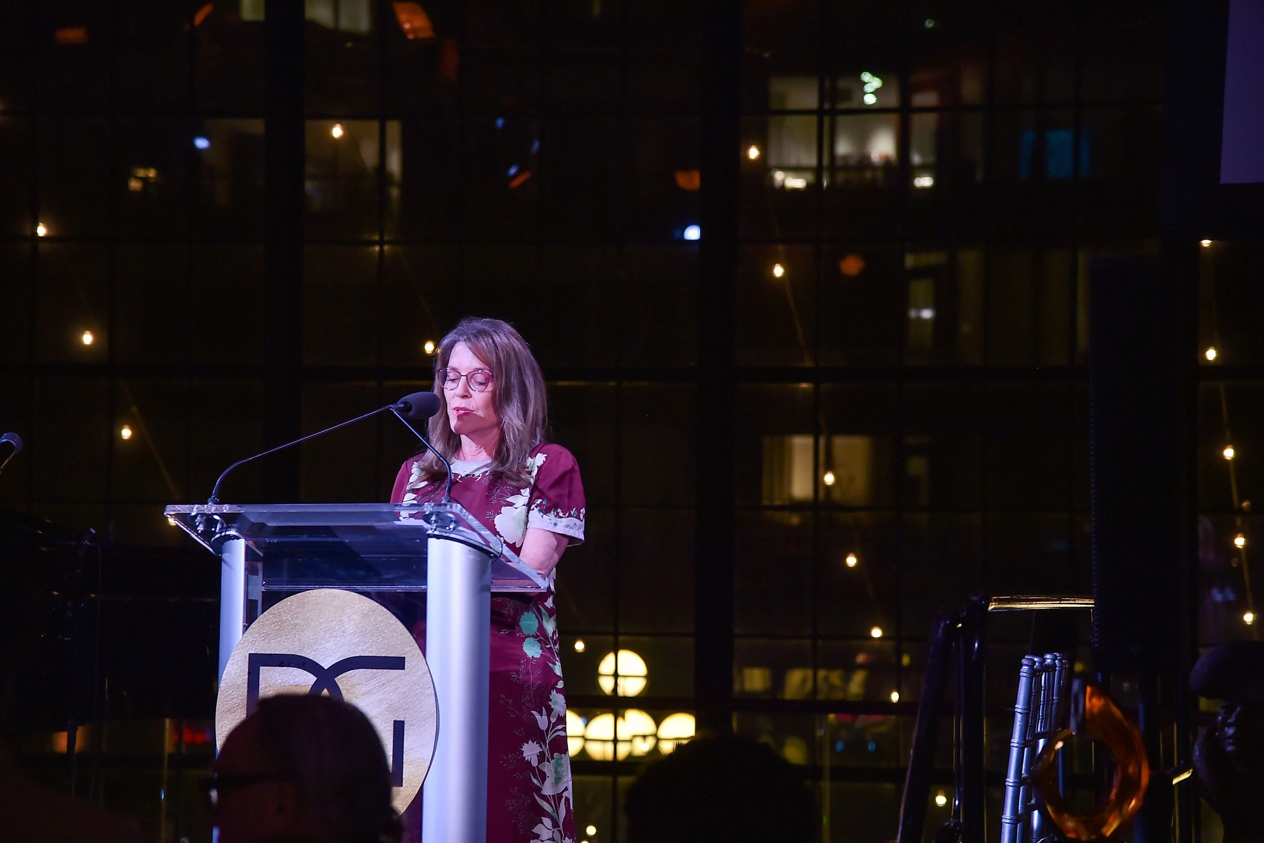 Marianne Williamson speaks at the Denyce Graves Foundation’s 2026 Harvest Moon Gala. Image: Patrick McMullan via Getty.