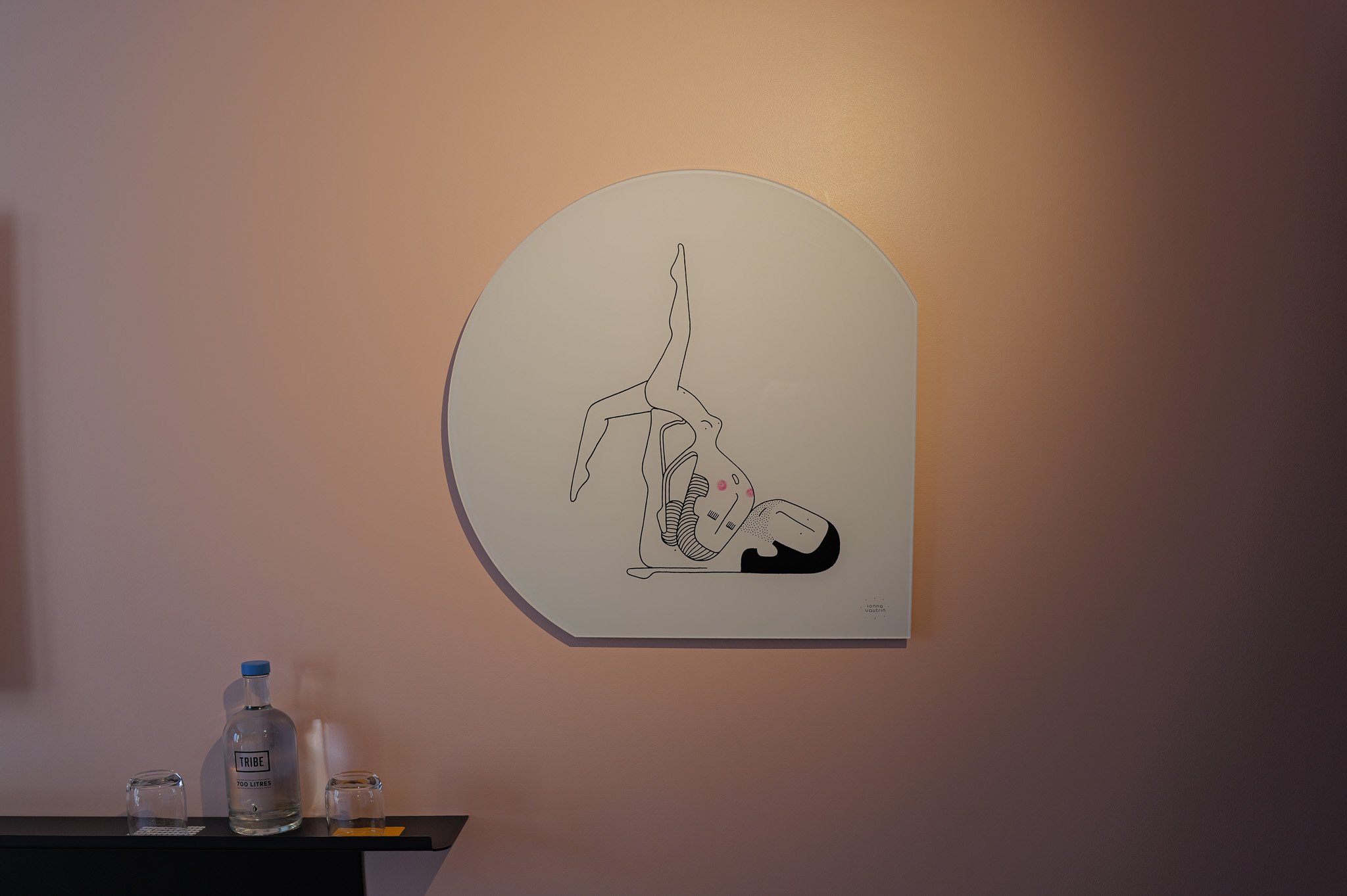 Art by Ioanna Vautrin in the double room at the TRIBE Paris Batignolles. Image: Dan Latif.