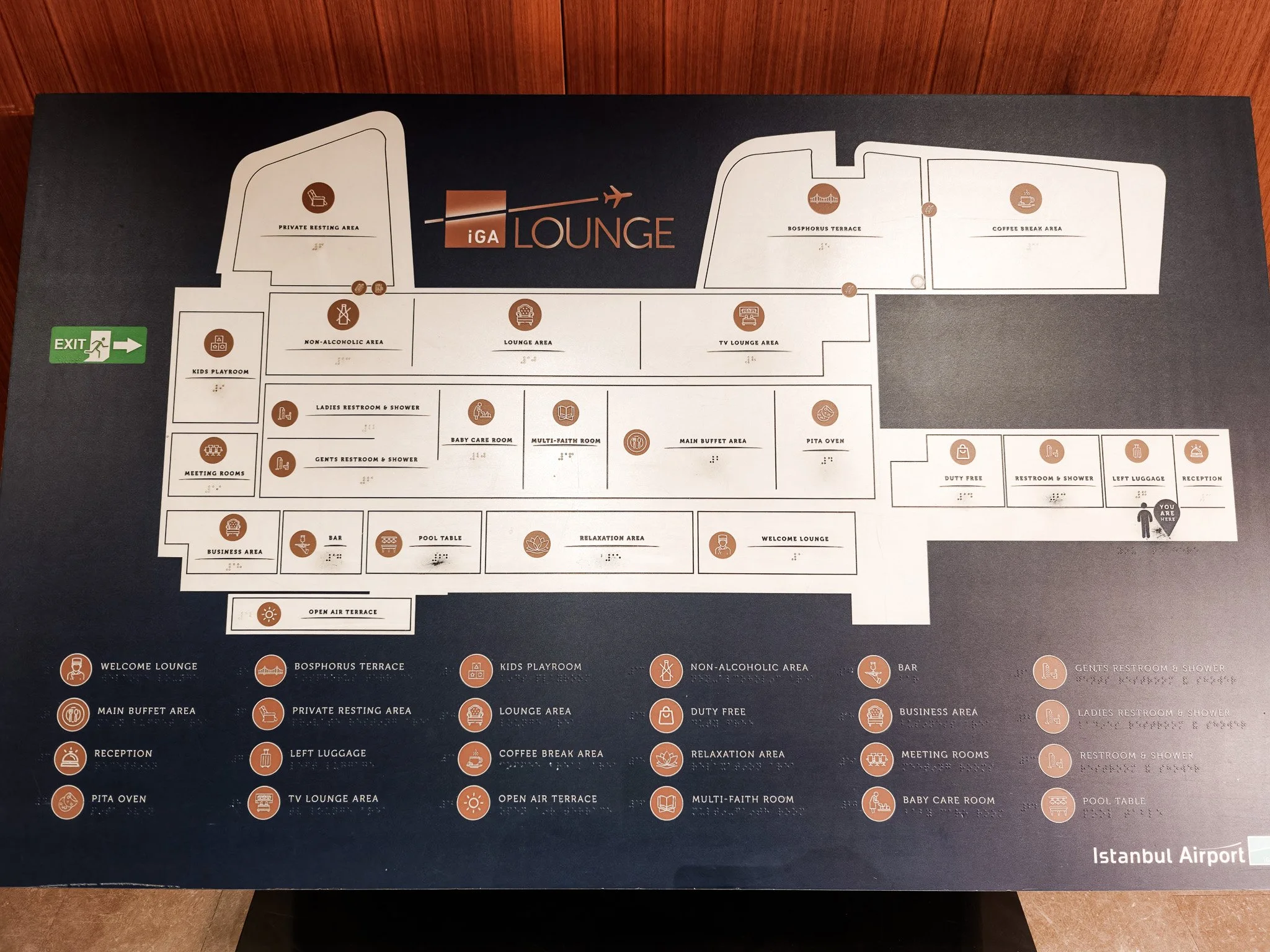 Map of IGA Lounge at Istanbul Airport. Image: Dan Latif.