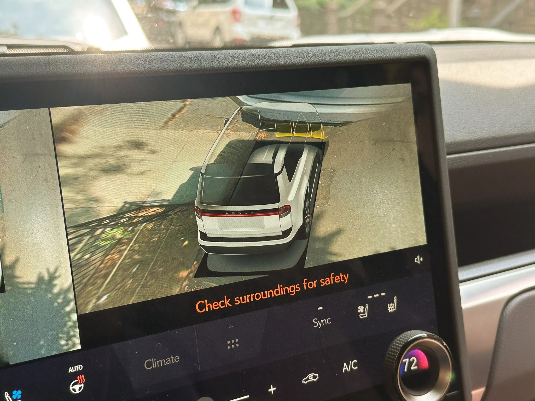 Surround parking camera in the 2026 Lexus GX 550 Overtrail+. image: Ben Yamin Schmidt.