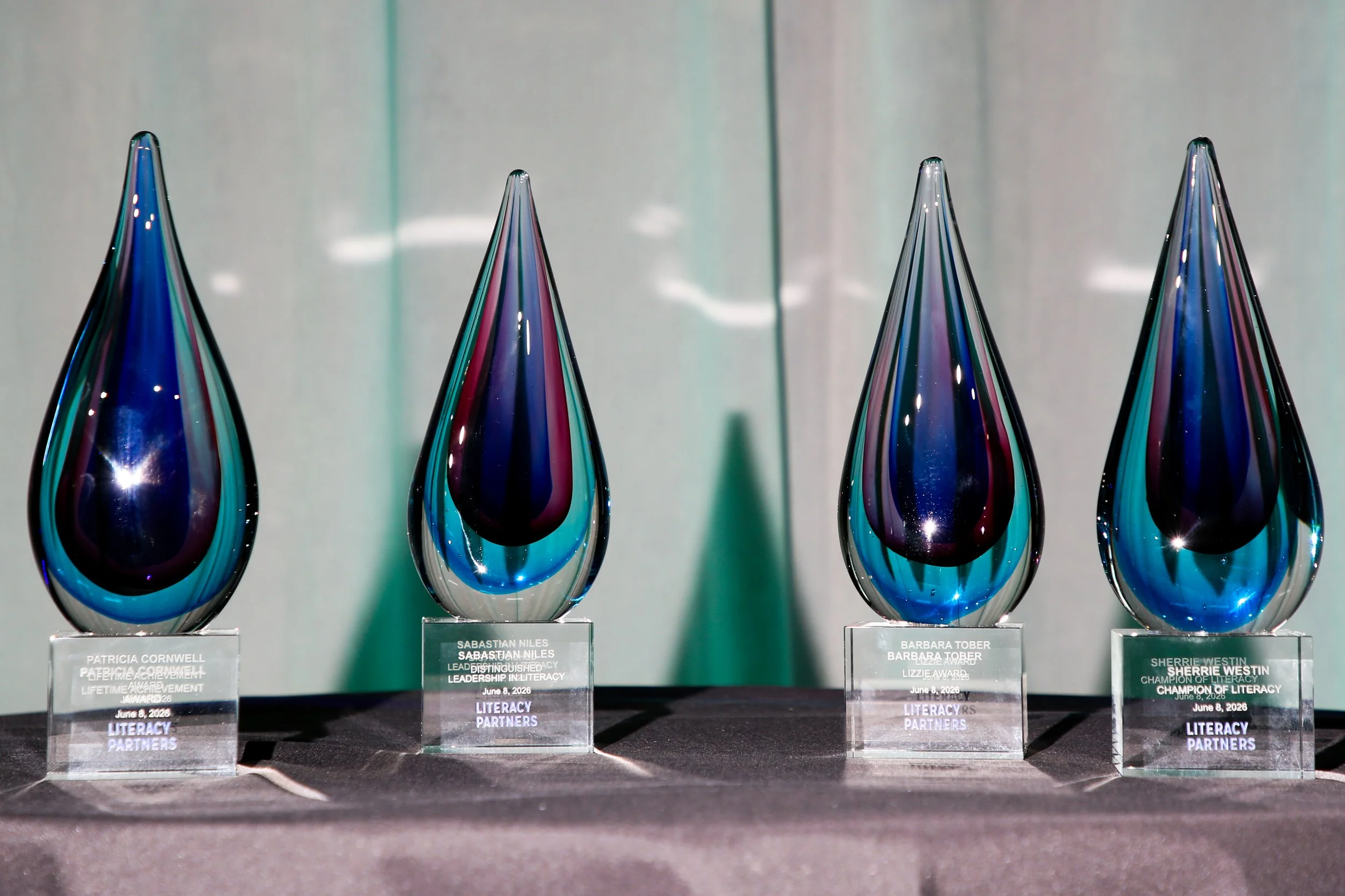 Awards at Literacy Partners’ 40th Annual Evening of Readings & Gala Dinner. Image: Madeleine Thomas via BFA.