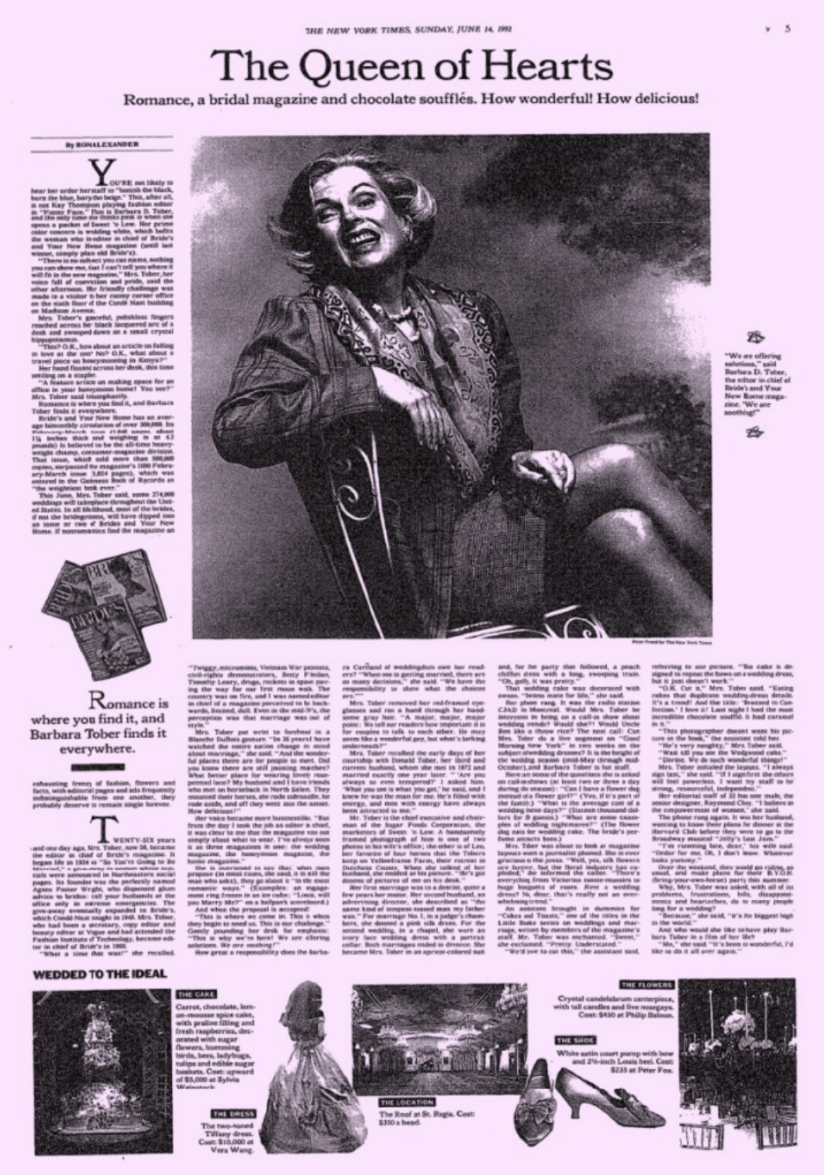 Barbara Tober, The Queen of Hearts By Ron Alexander for The New York Times, June 14, 1992