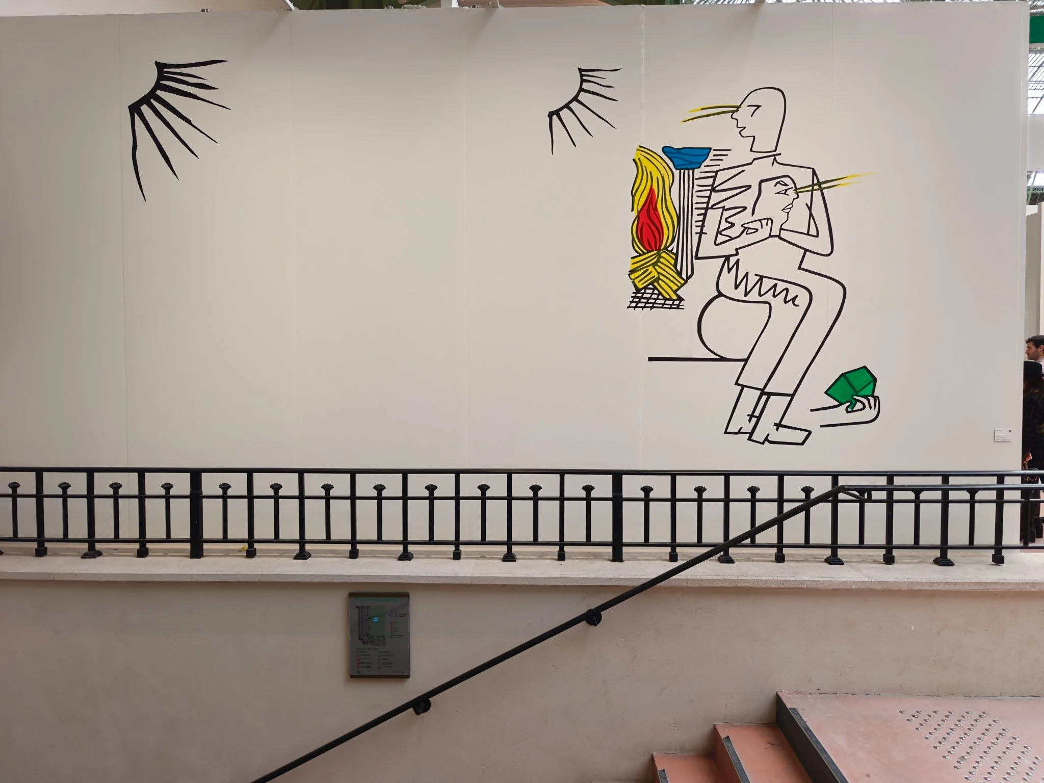 Luisa Kasalicky, Electricity, 2026 at Galerie nächst St. Stephan Rosemarie Schwarzwälder. Site-specific wall painting, approximately 300 × 575 cm. Image: Dan Latif.