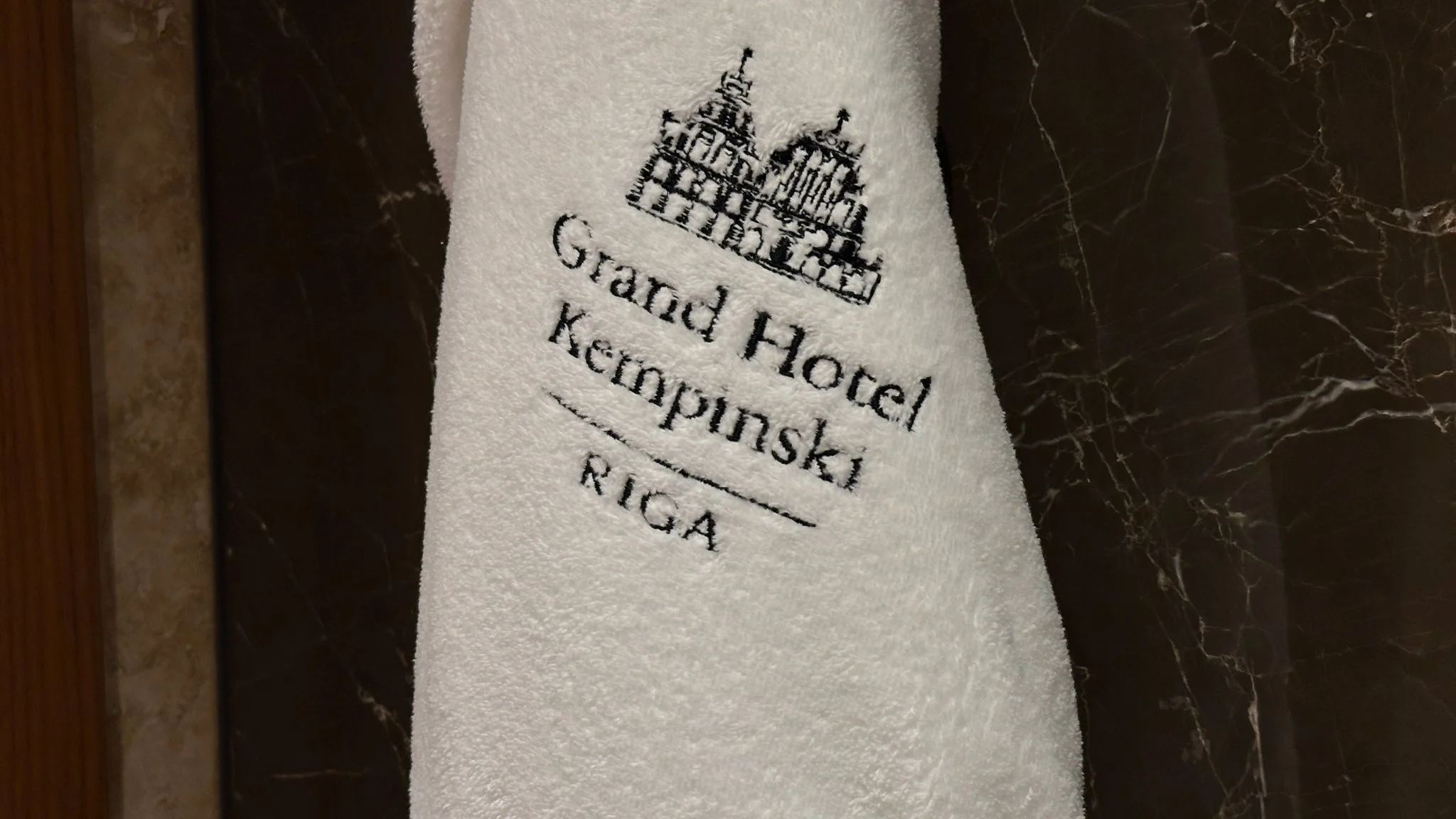 Branded details at Grand Hotel Kempinski Riga. Image: Ben Schmidt.